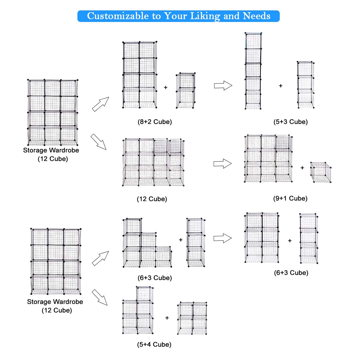 Wire Storage Cubes, Metal Grids Book Shelf