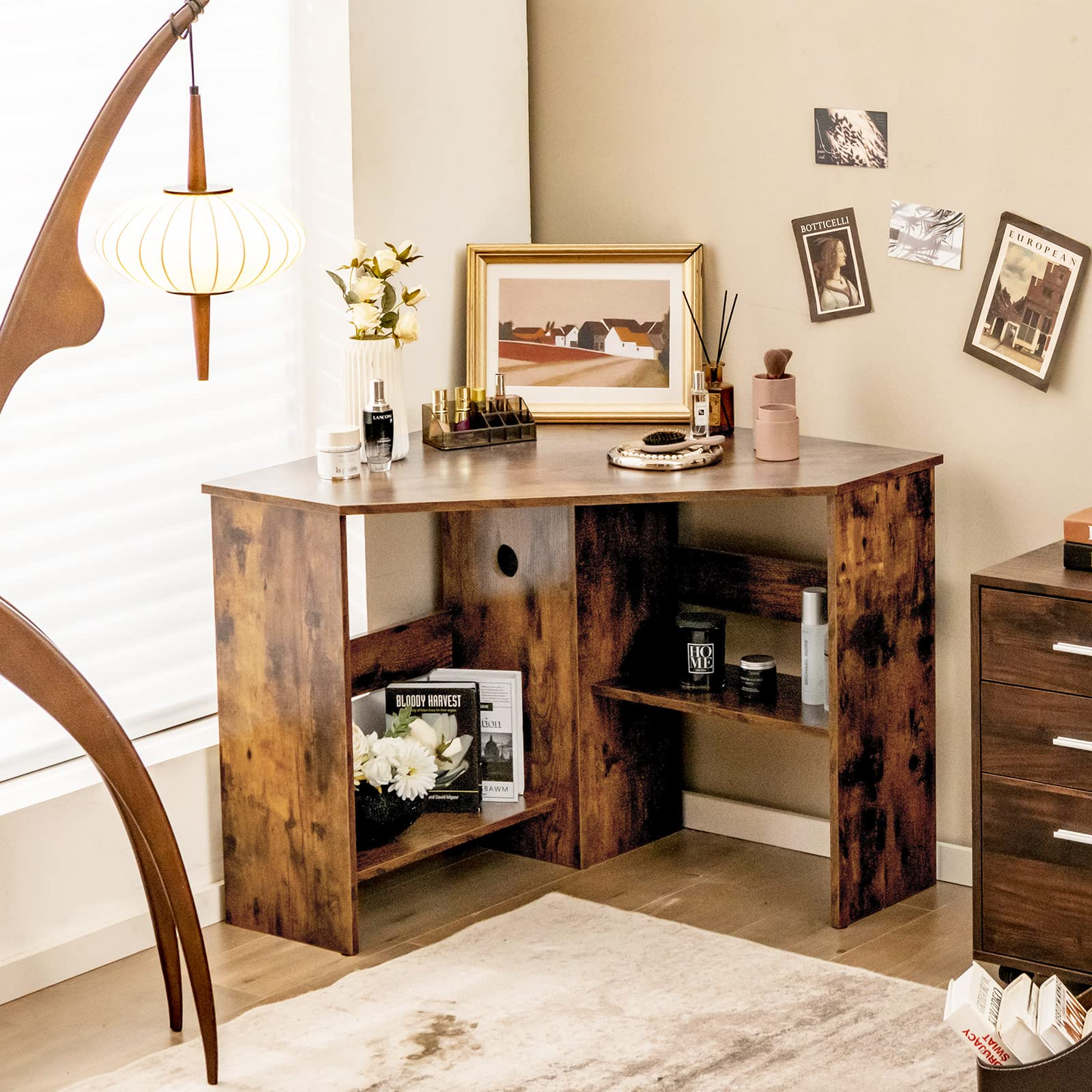 90 Degrees Triangle Corner Computer Desk - Tangkula