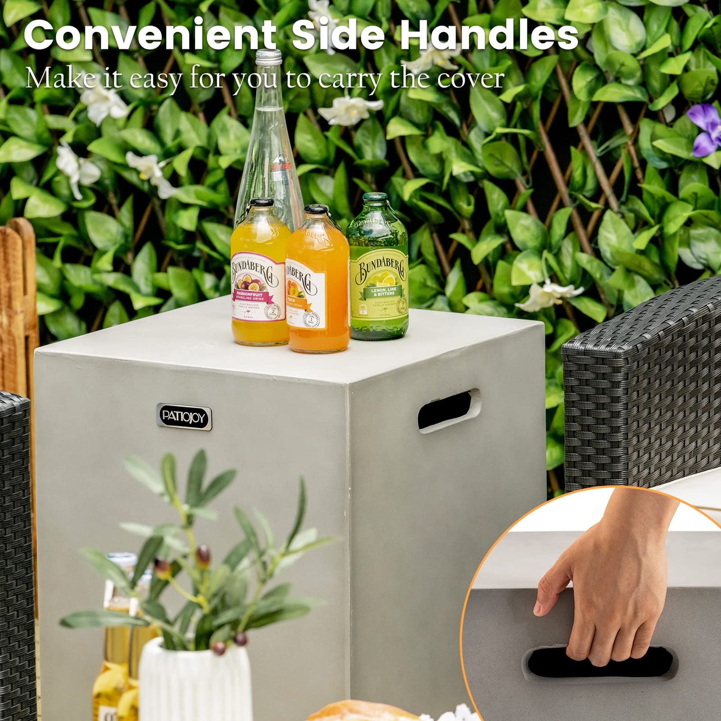 Tangkula Outdoor Propane Tank Cover with Side Handles & Adjustable Foot Pads