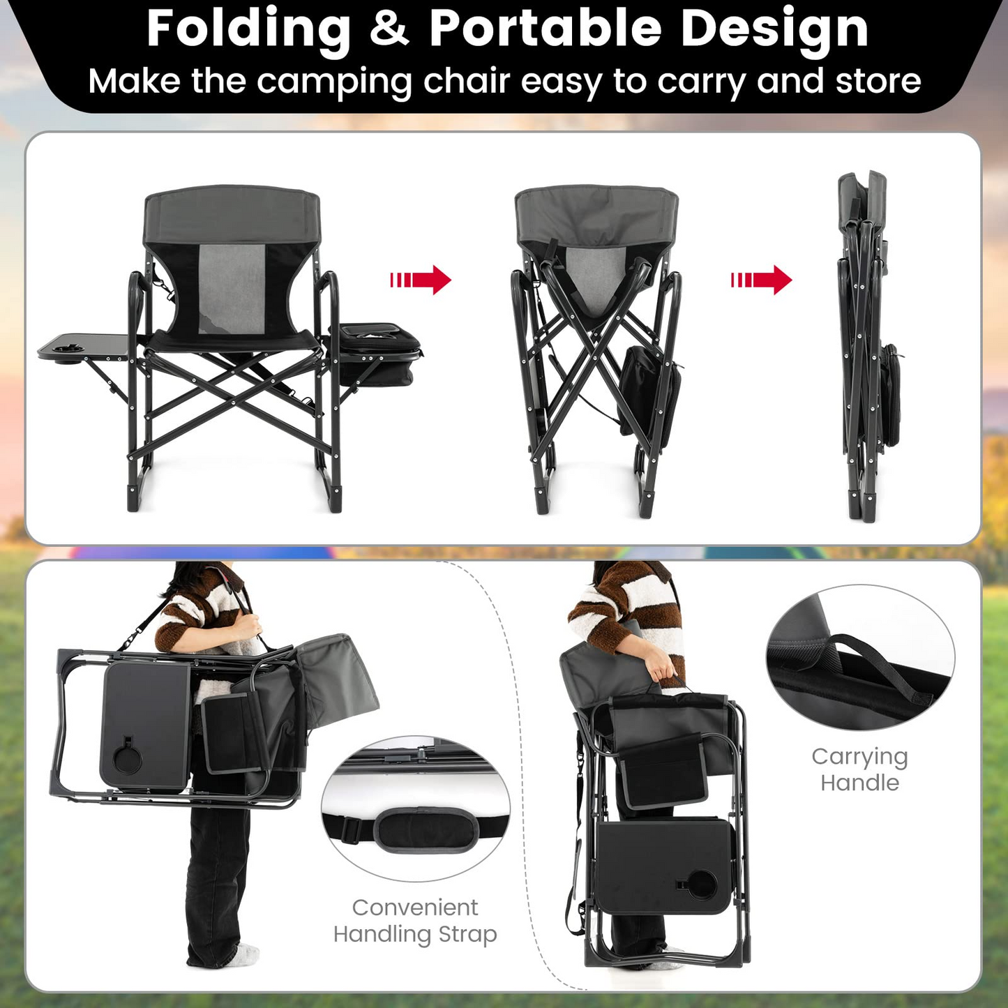 Tangkula Folding Camping Chair, Director Chair