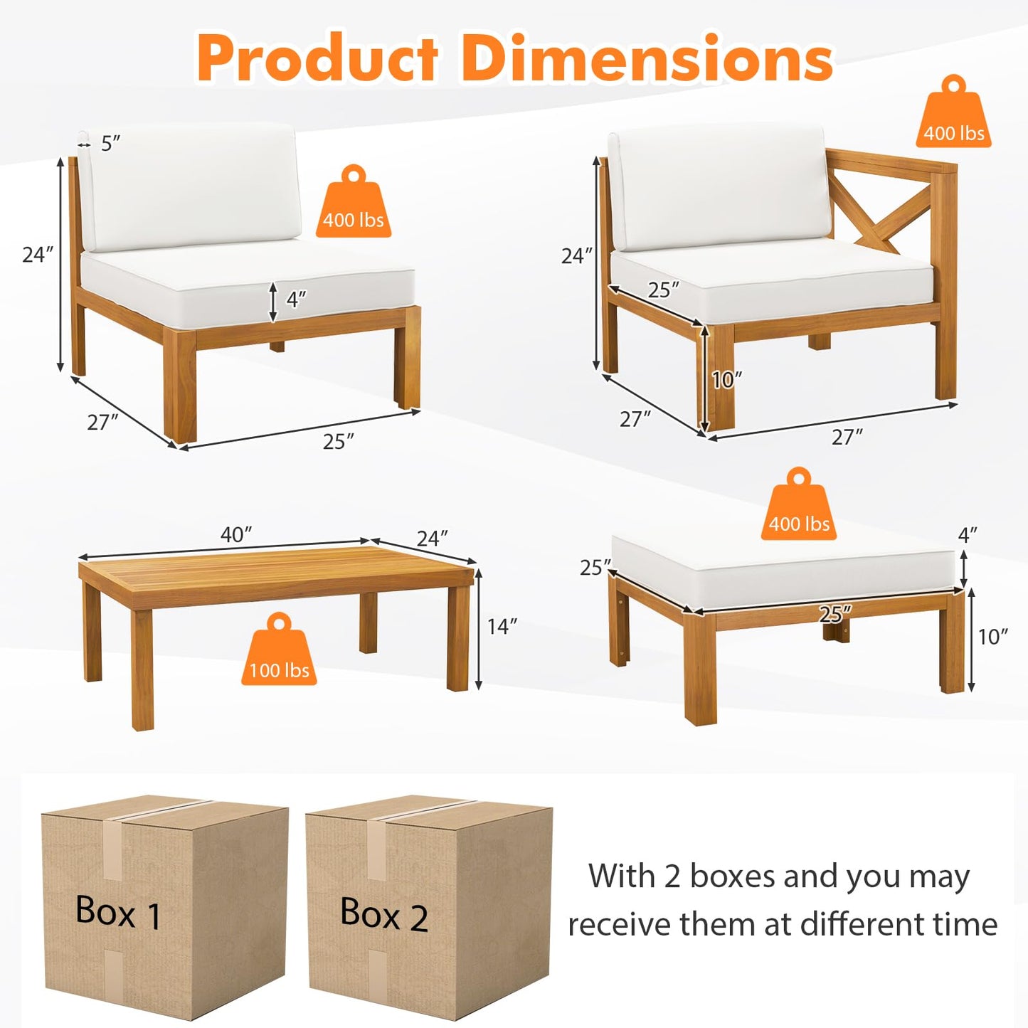 Tangkula 5 Piece Outdoor Conversation Furniture Set