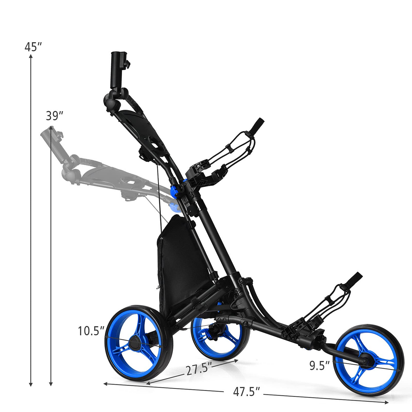 Golf Push Pull Cart - Tangkula