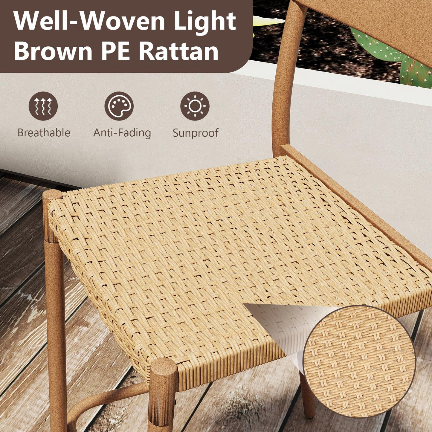 Tangkula Patio Barstools Set of 2/4