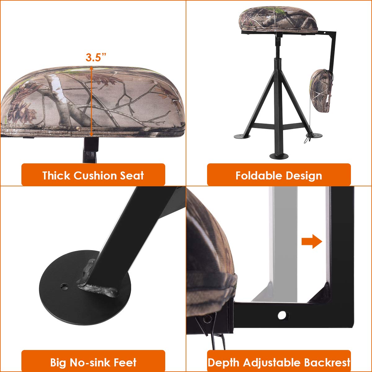 360 Swivel Camo Hunting Chair - Tangkula