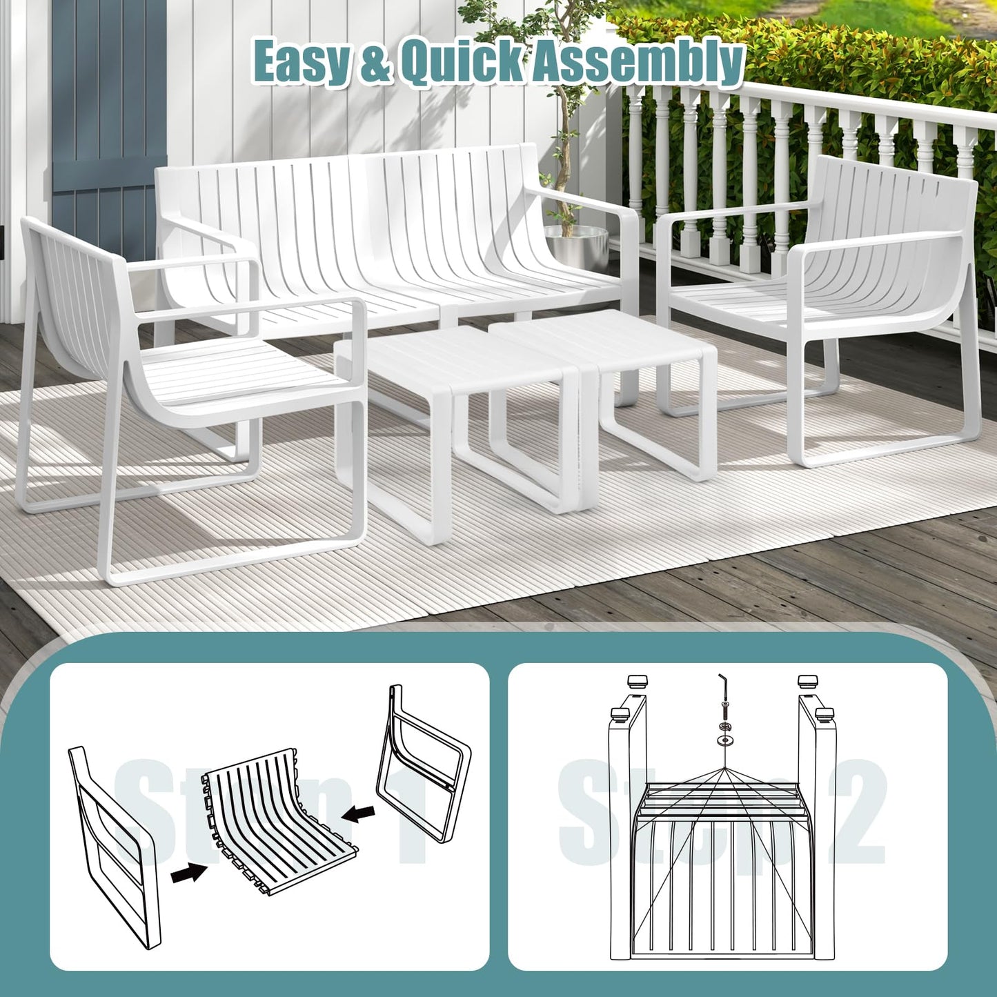 Tangkula 5 Piece Patio Furniture Set