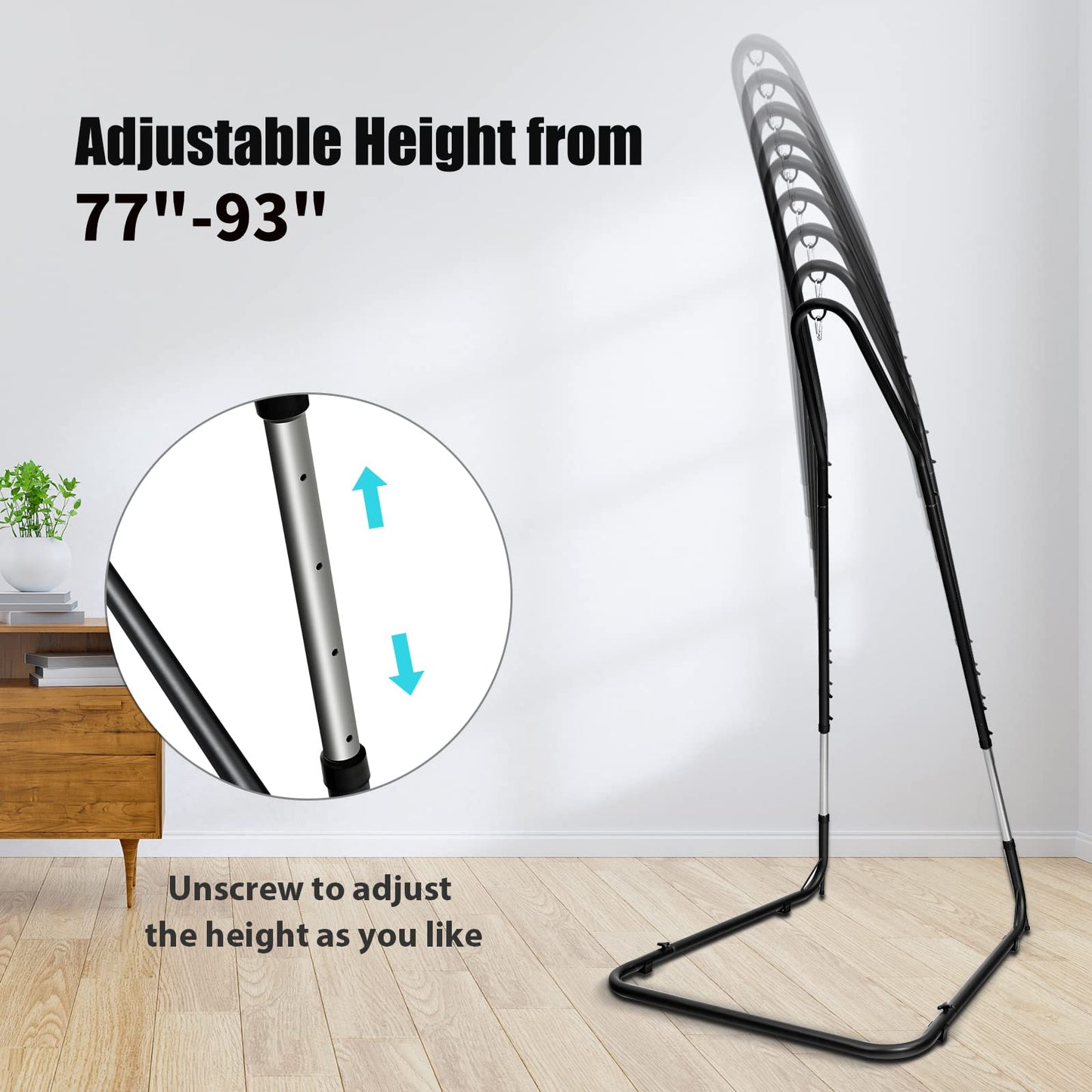 Hammock Stand, 360-Degree Rotation, Ideal for Backyard, Bedroom
