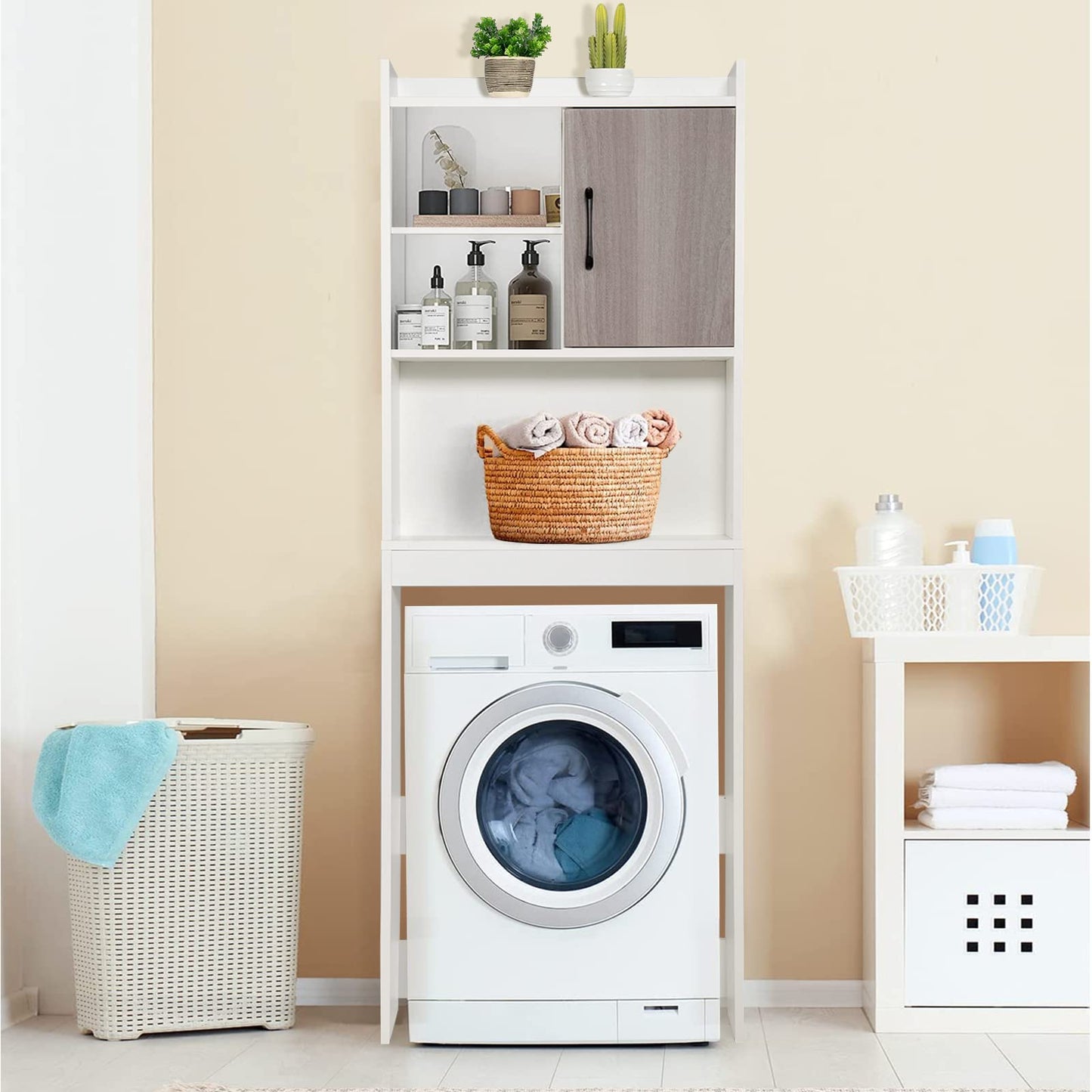 Tangkula Over The Toilet Storage Cabinet for Bathroom Toilet Laundry Room