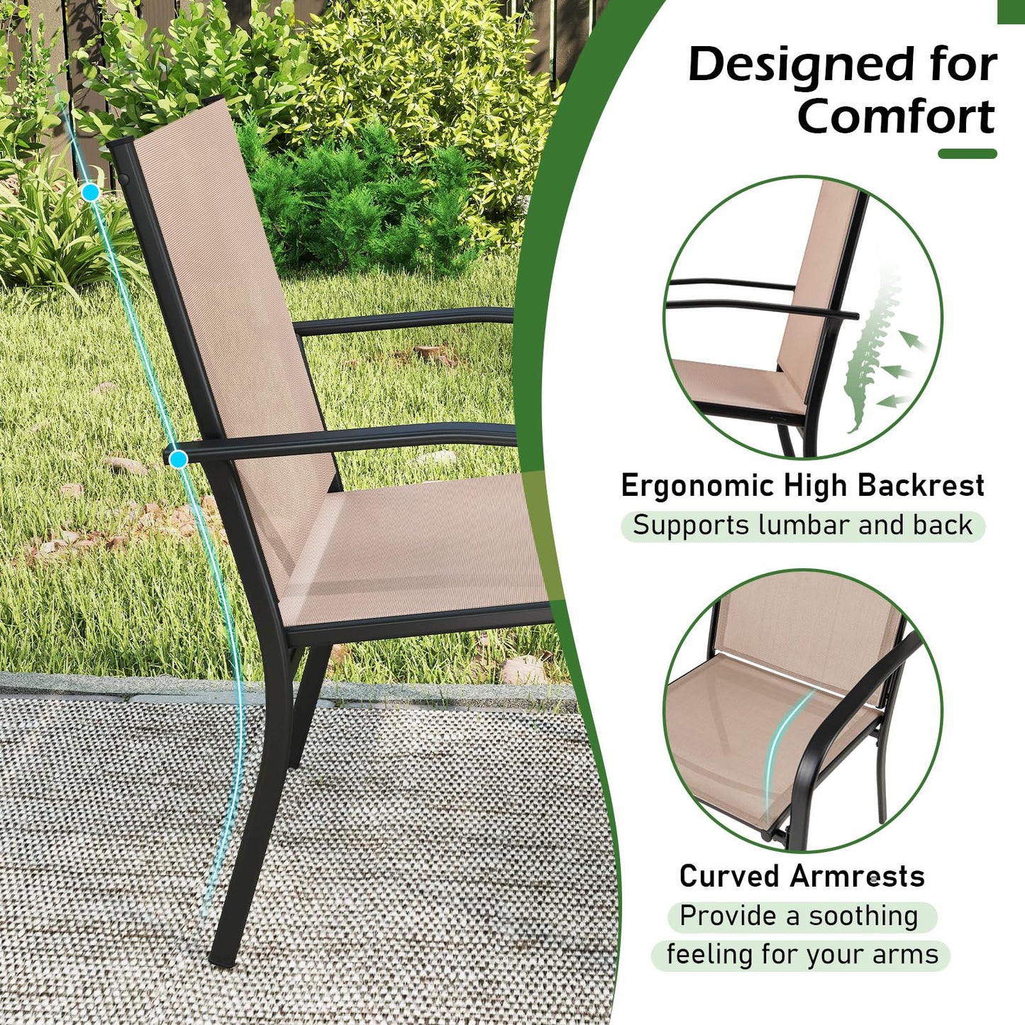 Tangkula Outdoor Dining Chairs Set