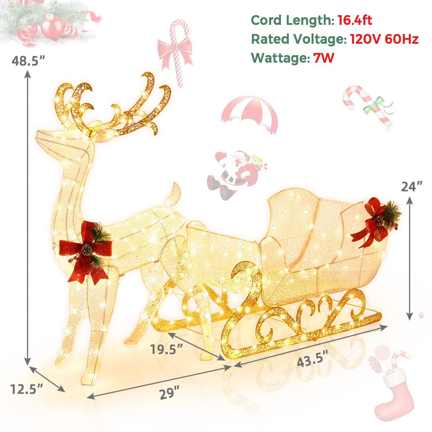 6 FT Christmas Lighted Outdoor Yard Decoration - Tangkula