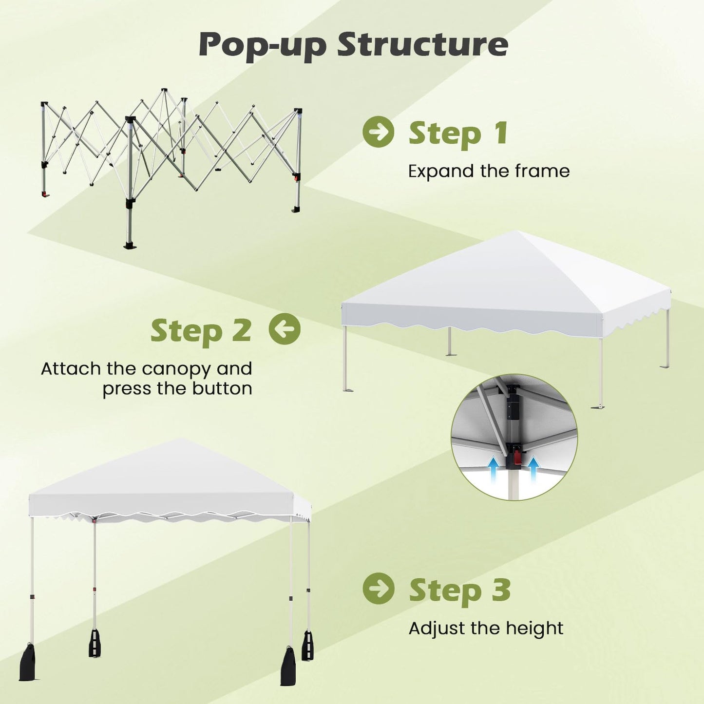 Tangkula 10x10 FT Pop Up Canopy UPF50+ Easy Set up Instant Tent with Wheeled Bag