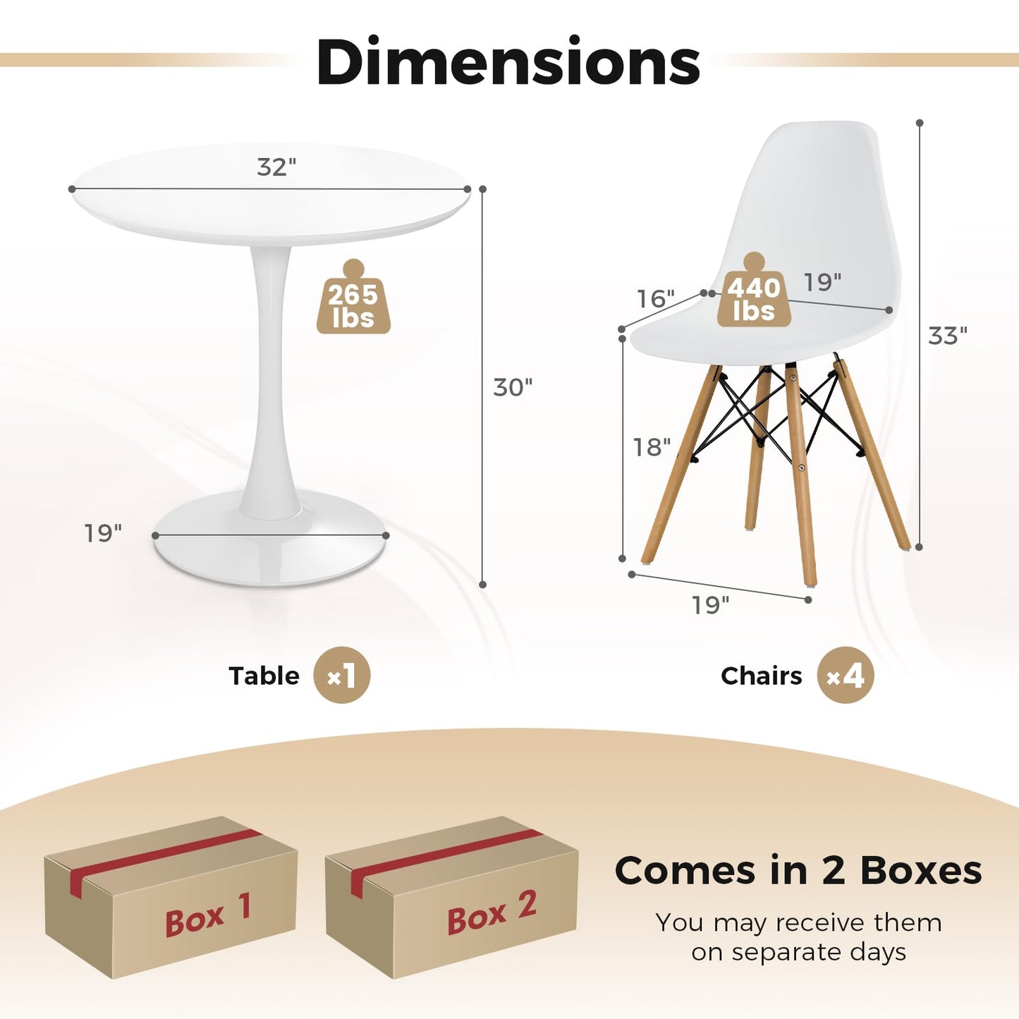 Tangkula 5-Piece Dining Table Set for 4, Kitchen Table Set with Seat & Solid Wood Legs
