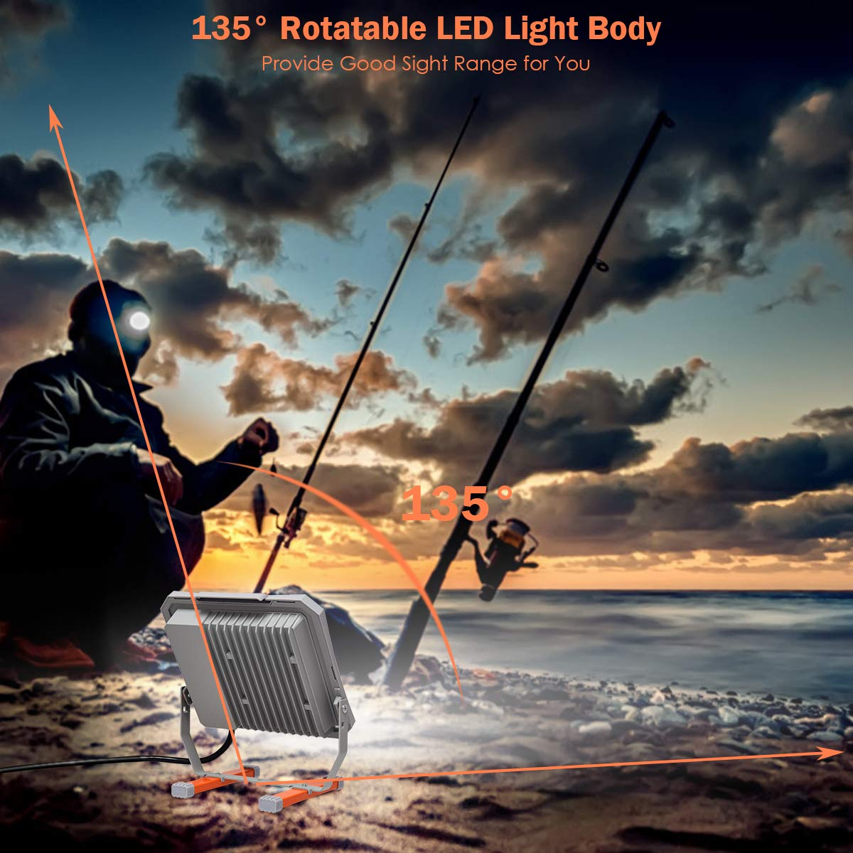 Tangkula 53W LED Work Light, 6000LM Bright Flood Light