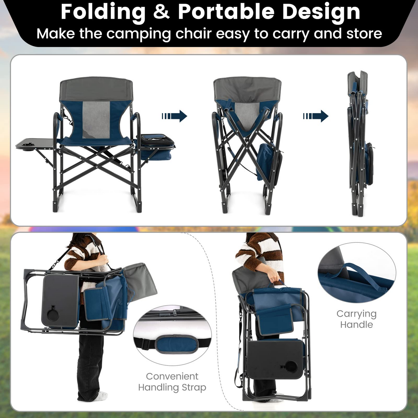 Tangkula Folding Camping Chair, Director Chair