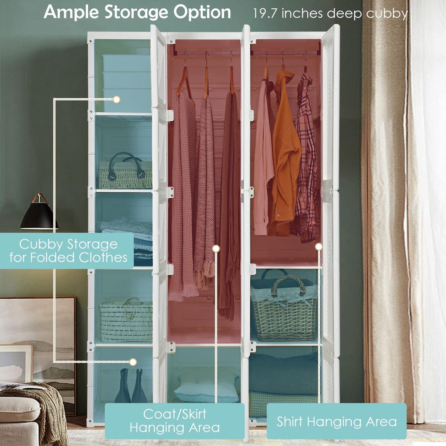Portable Wardrobe Closet - Tangkula