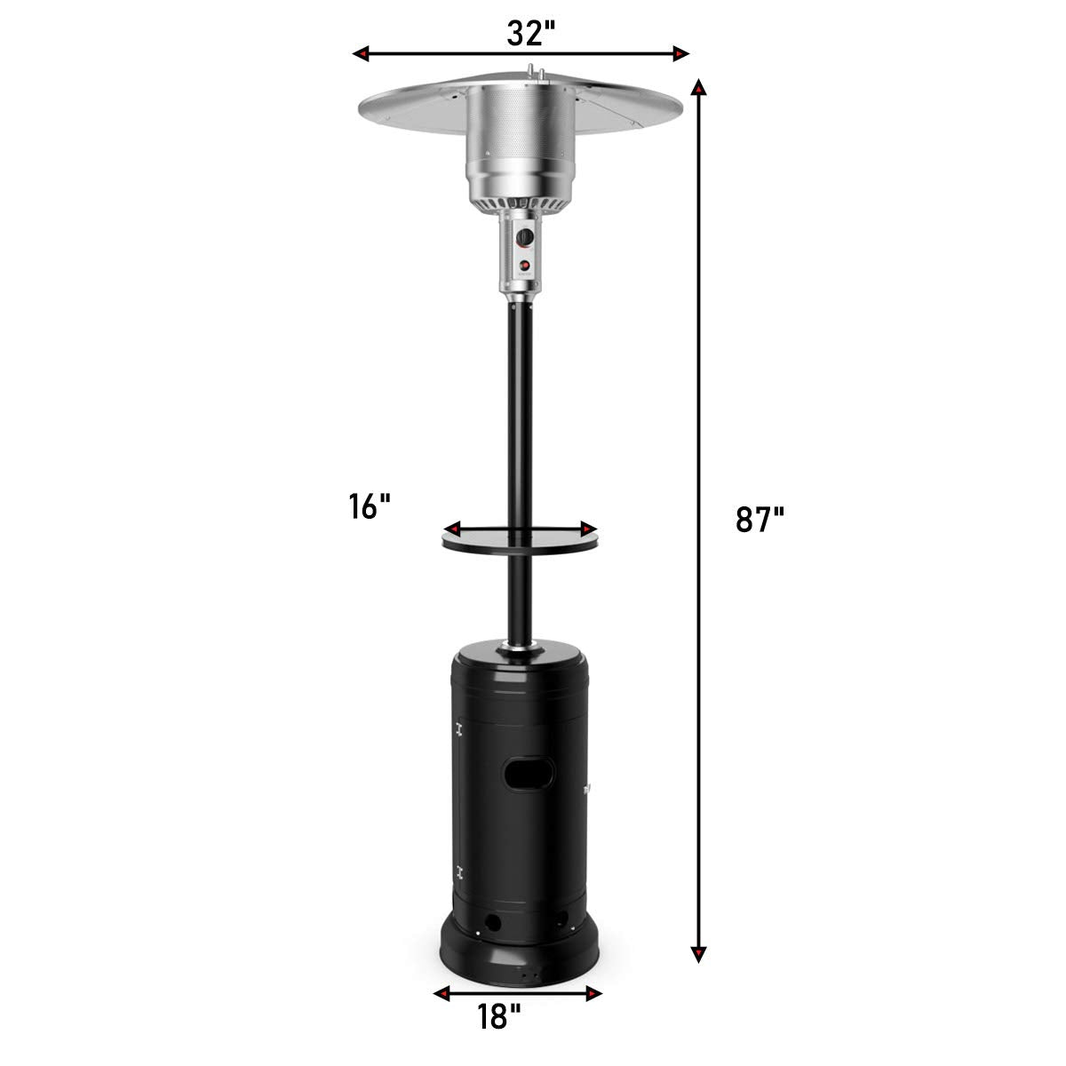 Tangkula 50,000 BTU Outdoor Patio Heater, Porch Propane Heater