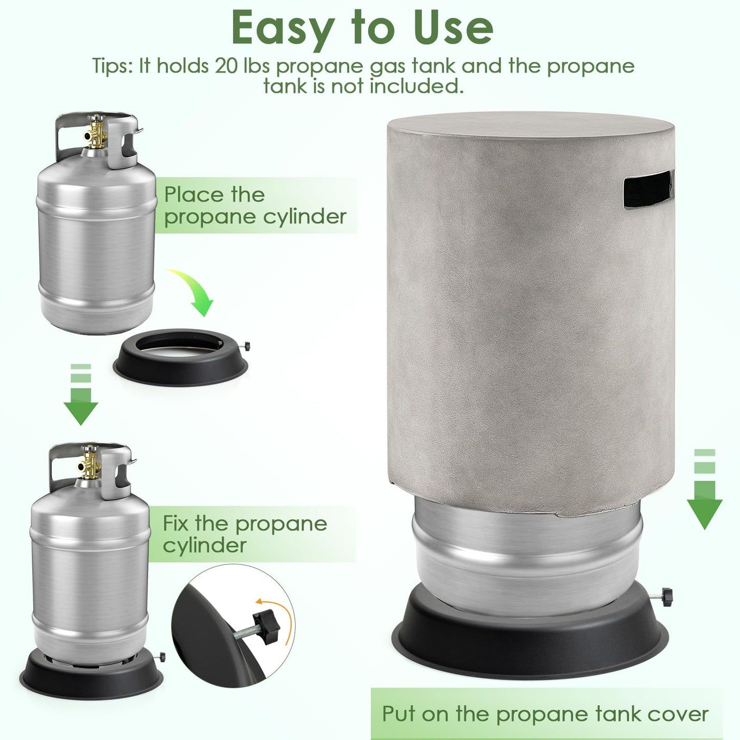 Tangkula 16 Inch Propane Tank Cover Table, Propane Tank Cover for Standard 20 LBS Propane Gas Tank