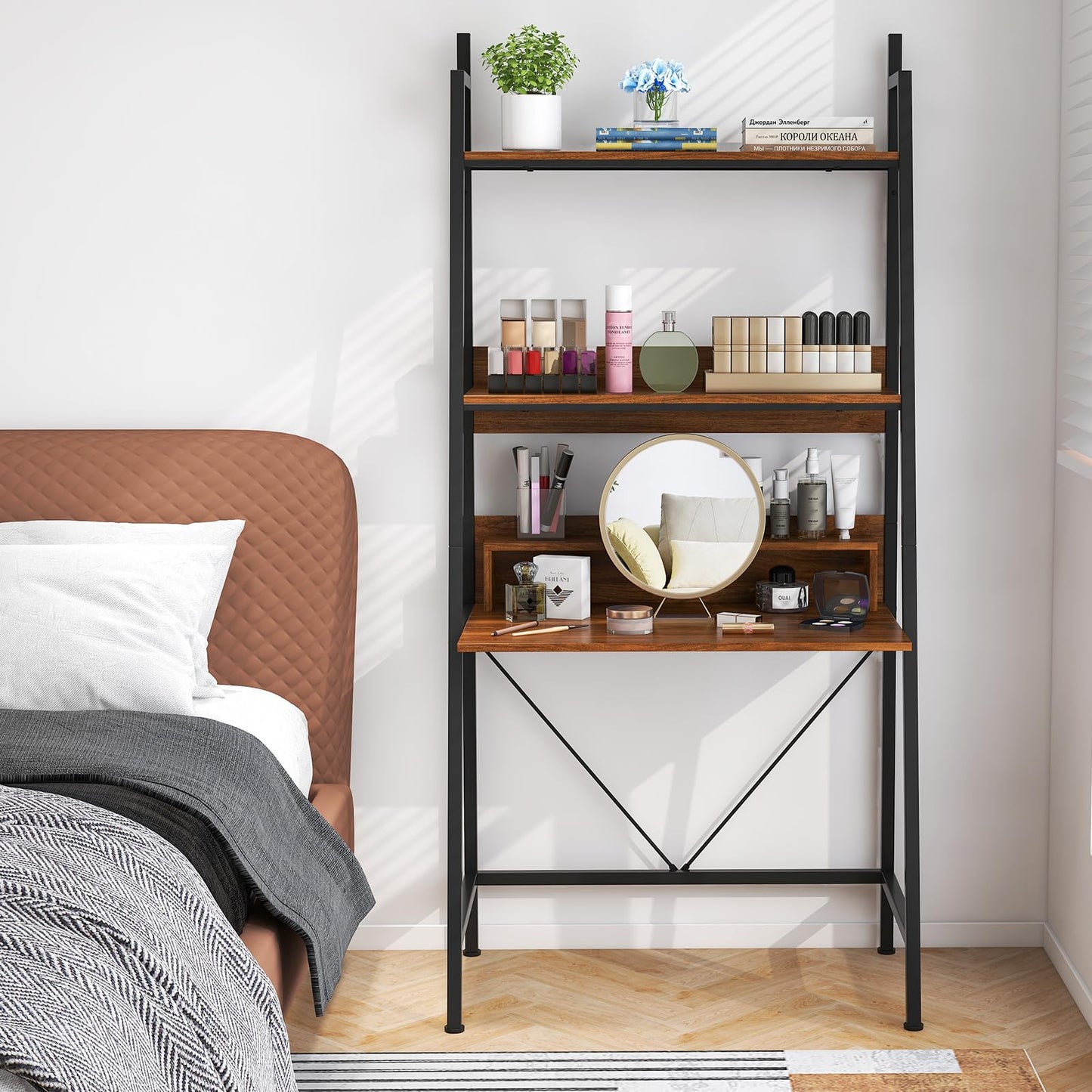 Tangkula 3-Tier Ladder Computer Desk 71 Inch Modern Writing Desk