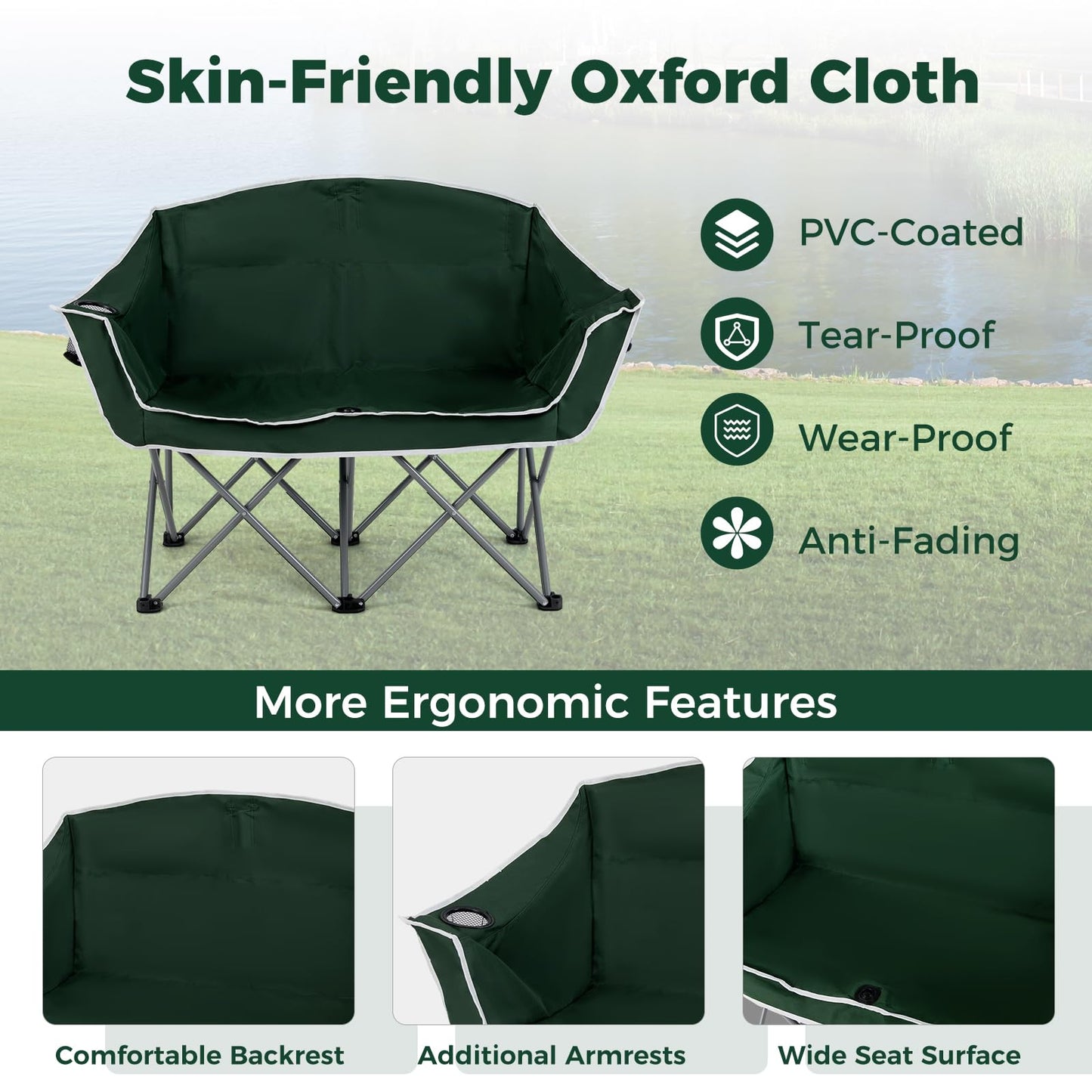 Tangkula 2 Person Camping Chair for Beach