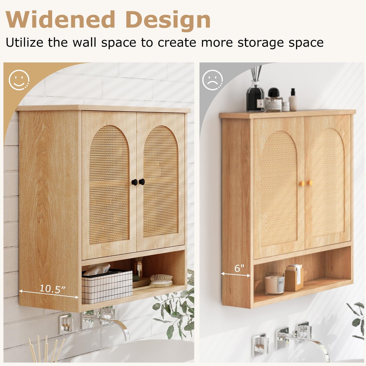 Tangkula Wall-Mounted Medicine Cabinet
