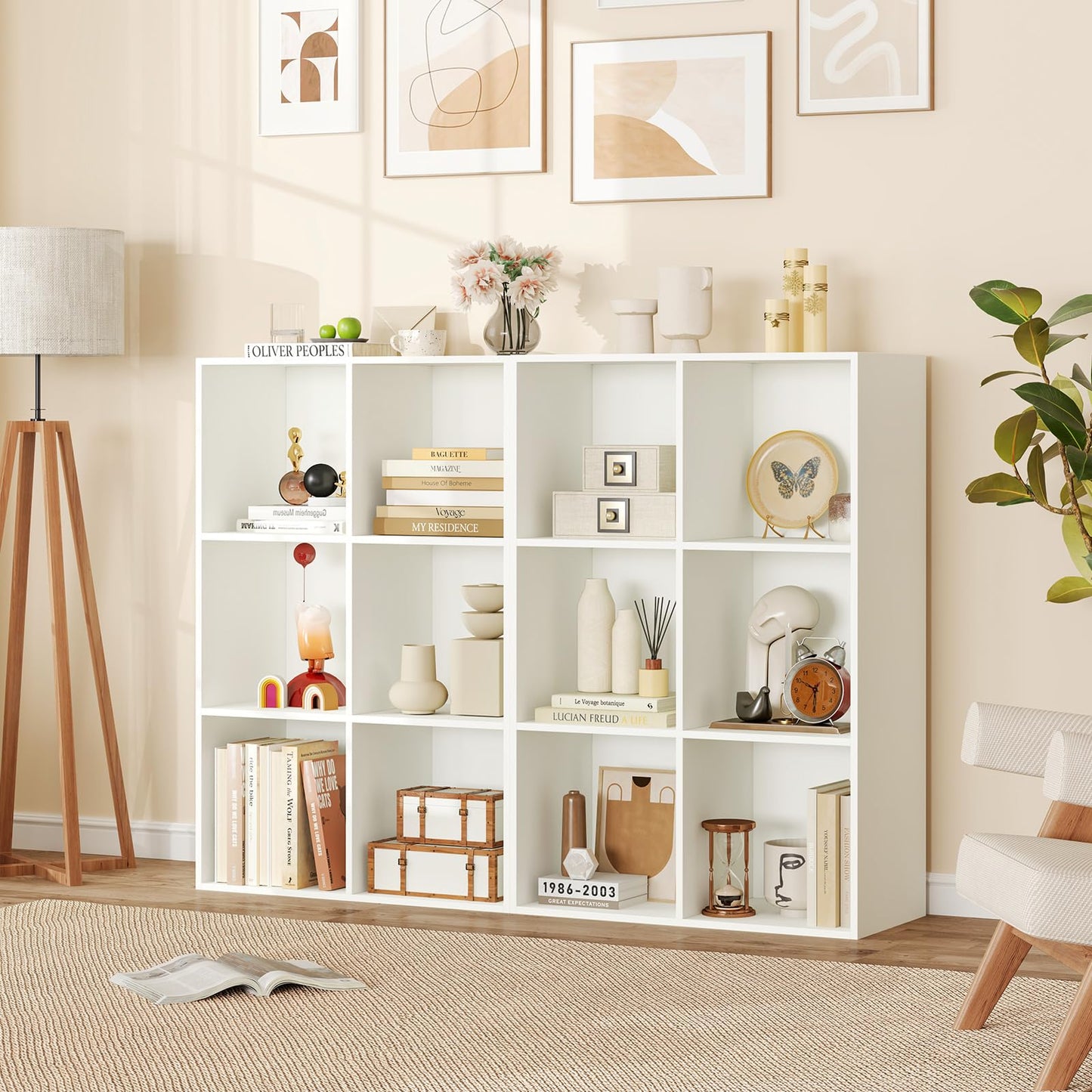 Tangkula 6-Cube Bookcase, Modern Freestanding 3-Tier Bookshelf