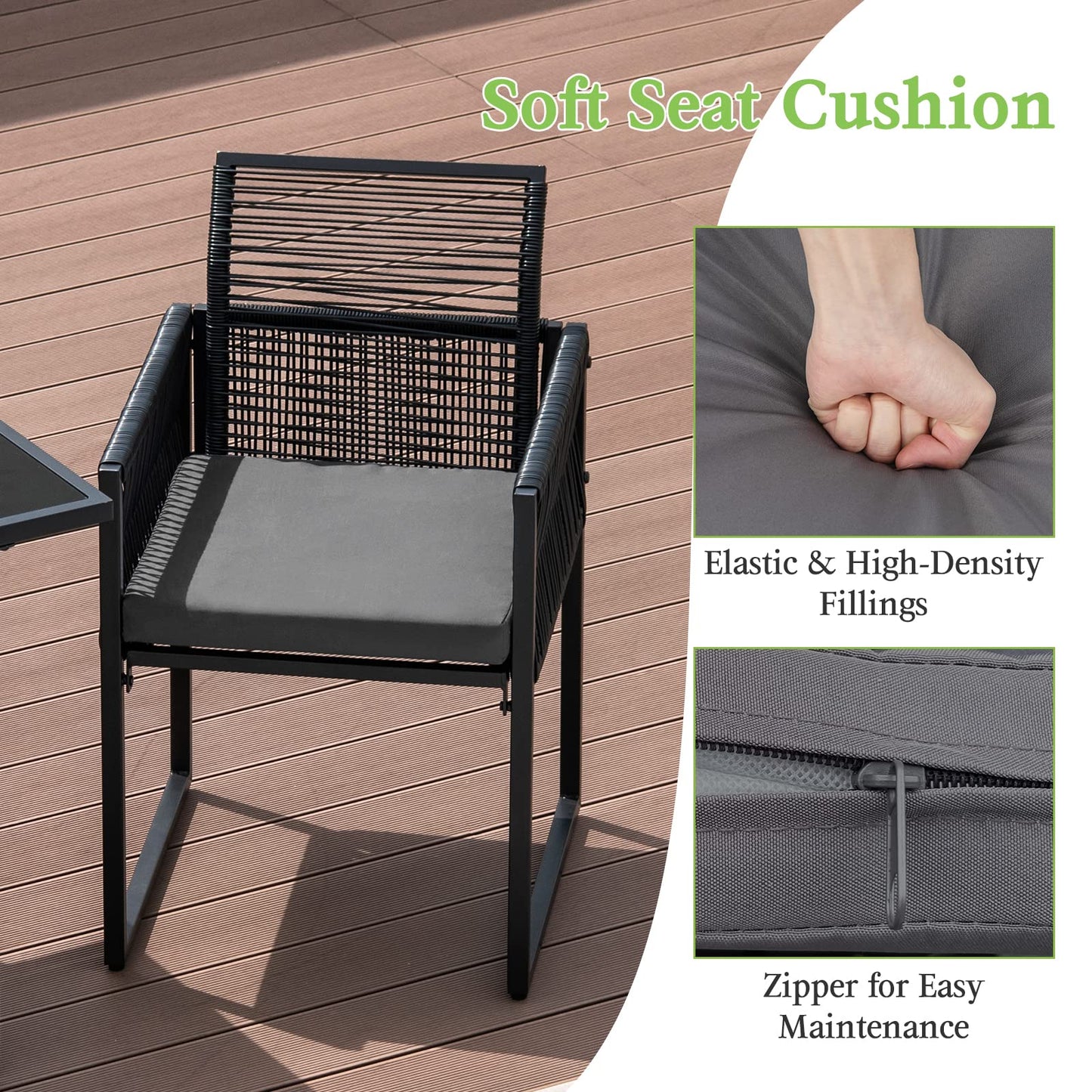 3 Pieces Outdoor Dining Set - Tangkula