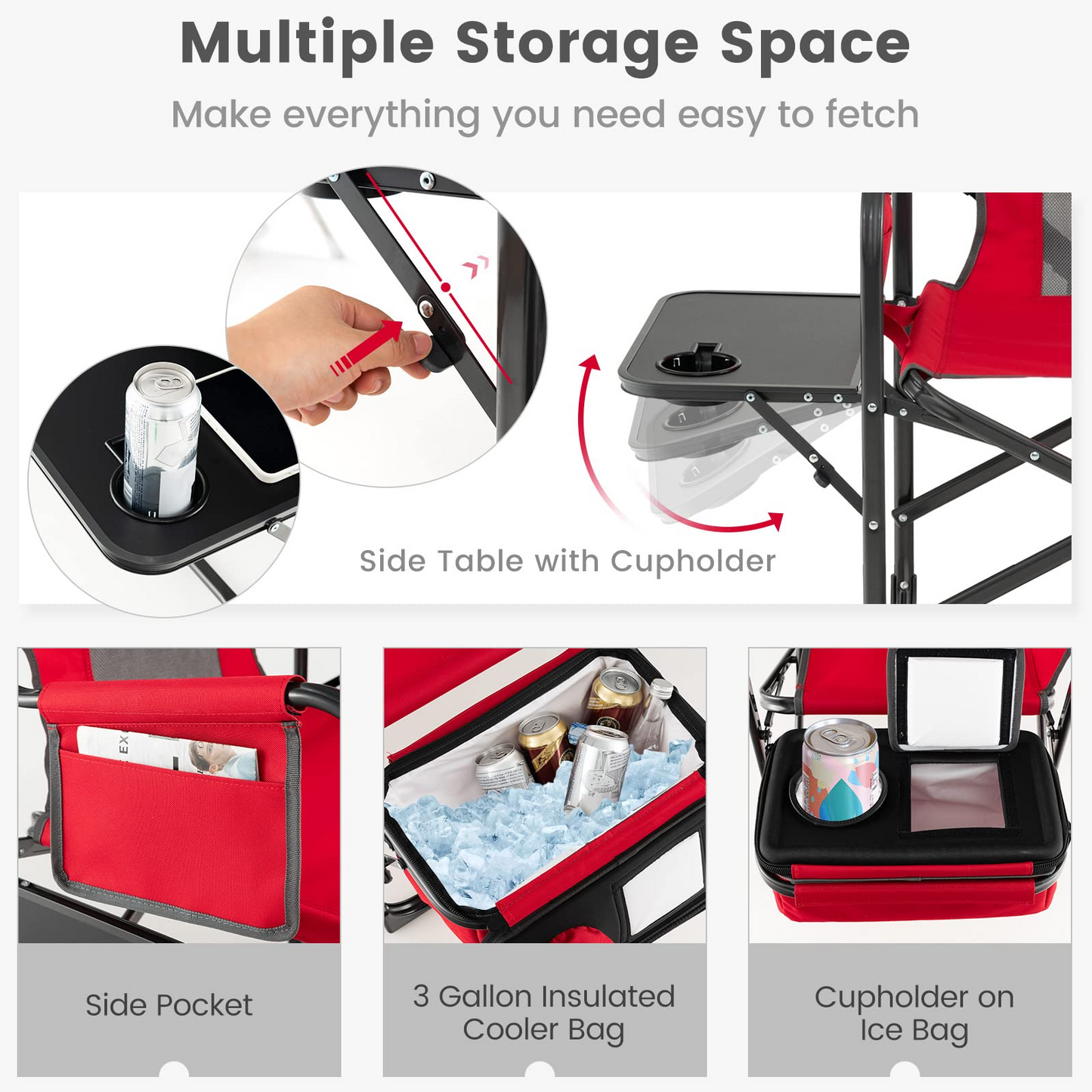 Tangkula Folding Camping Chair, Director Chair