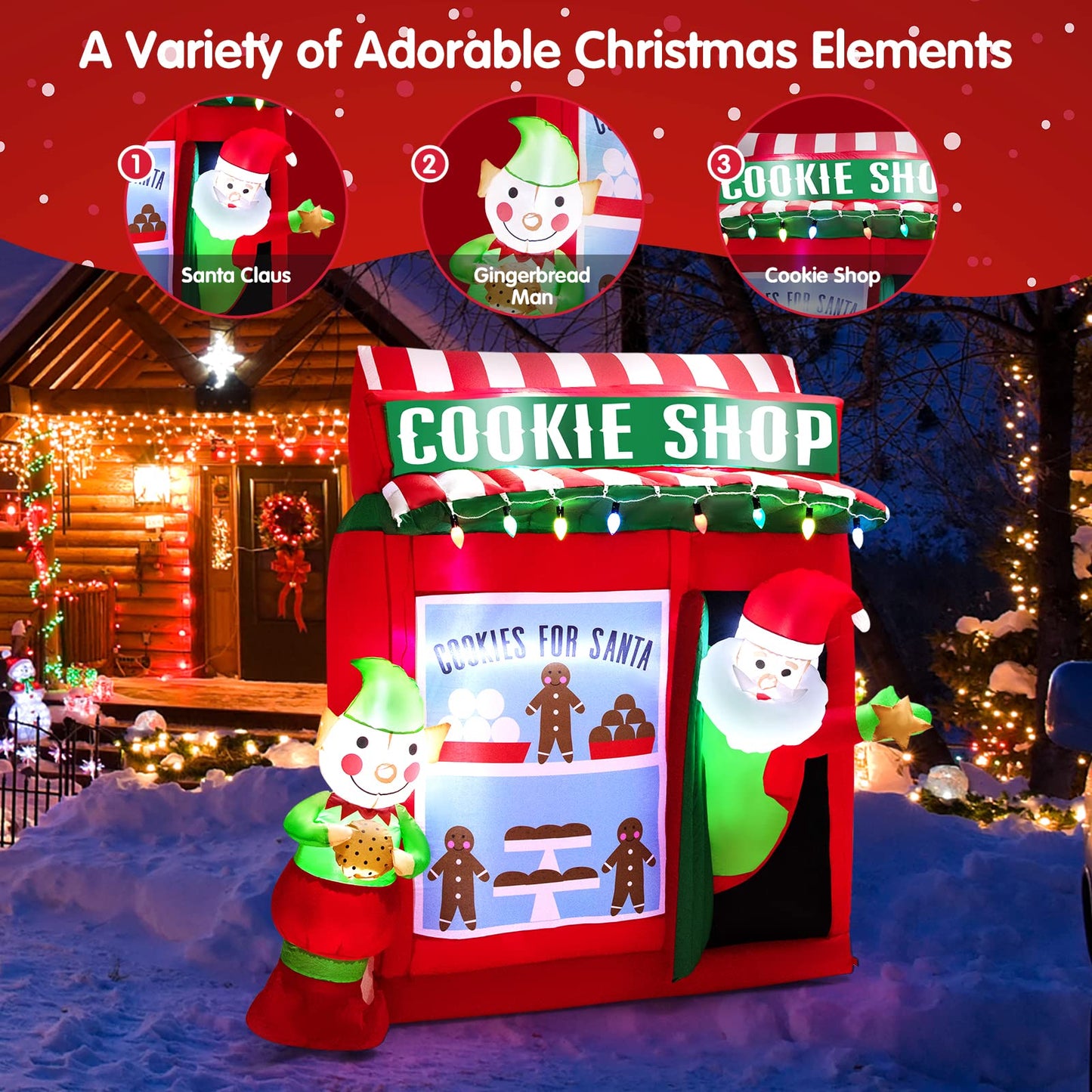 Tangkula 6.5 FT Christmas Inflatable Santa Claus for Yard