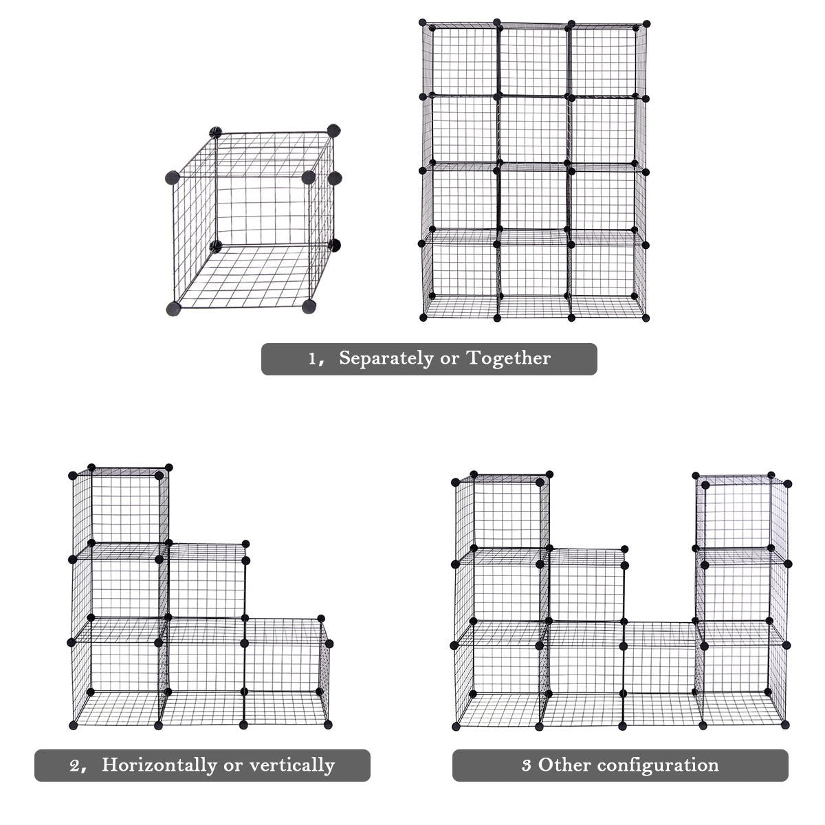 Wire Storage Cubes, Metal Grids Book Shelf
