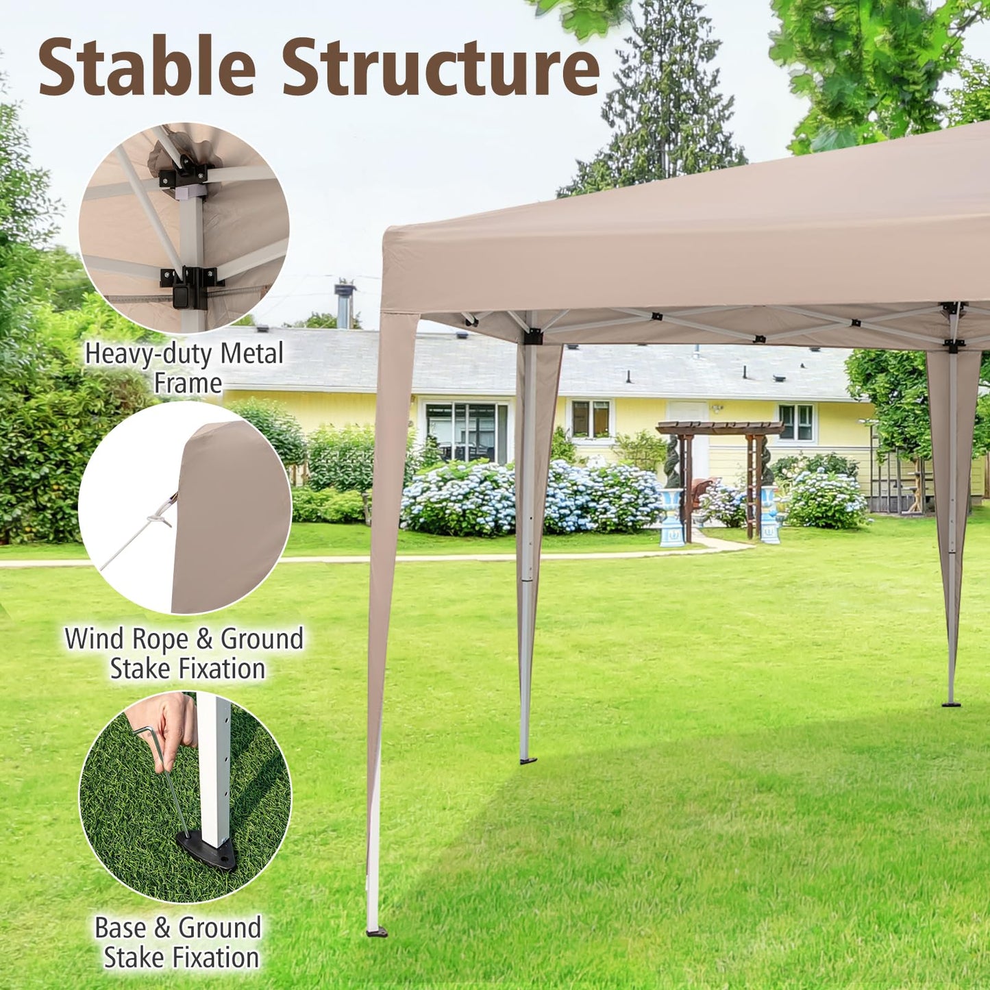 Tangkula 13x11.5 FT Hexagonal Pop Up Canopy