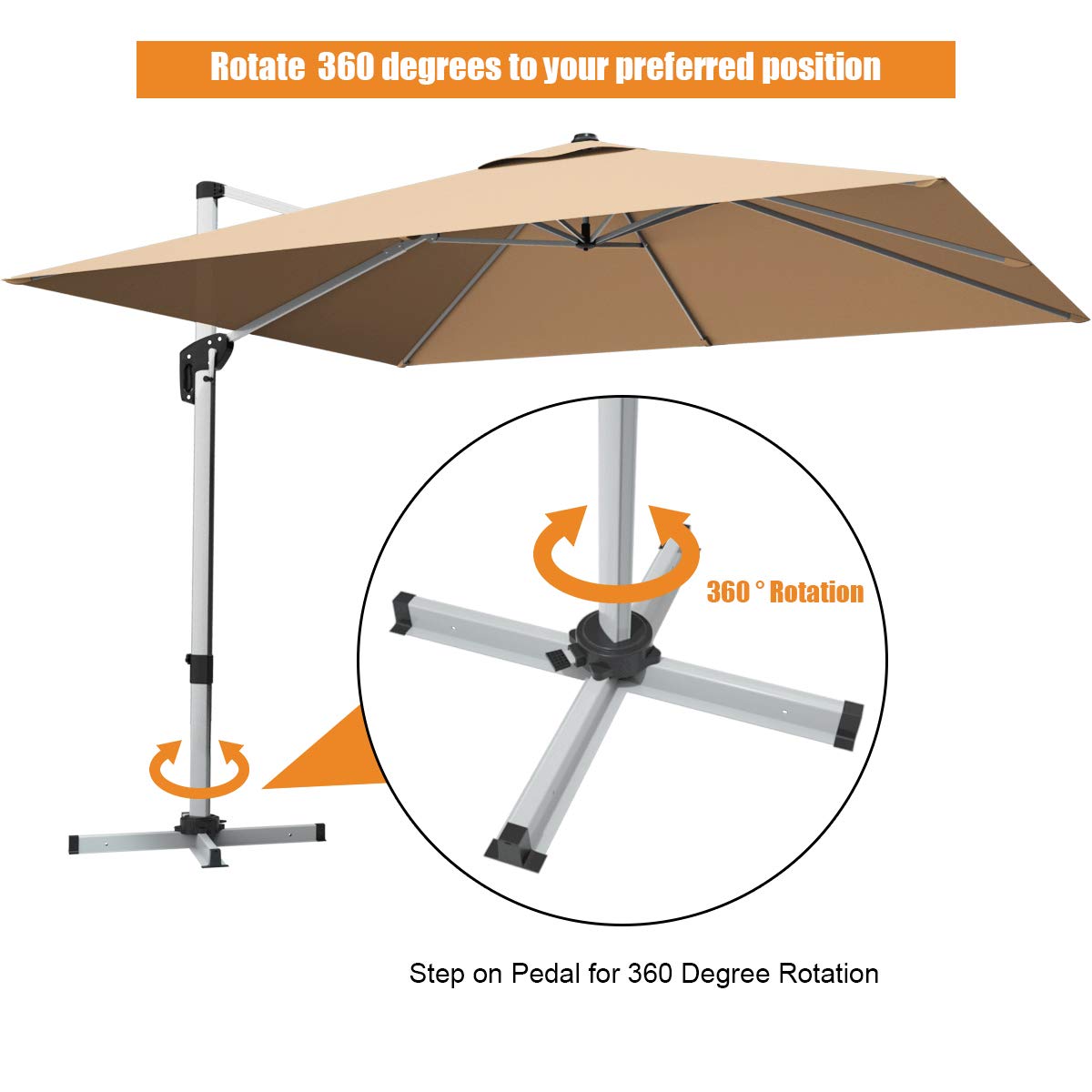Tangkula 10 Ft Offset Patio Umbrella with Base Included