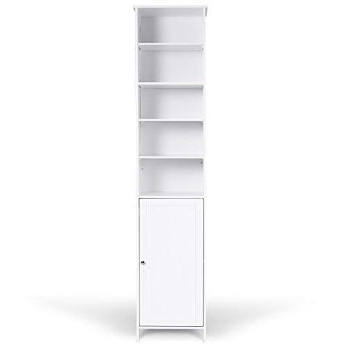Tangkula 72" Bathroom Tall Storage Cabinet with Adjustable Shelves & Cupboard
