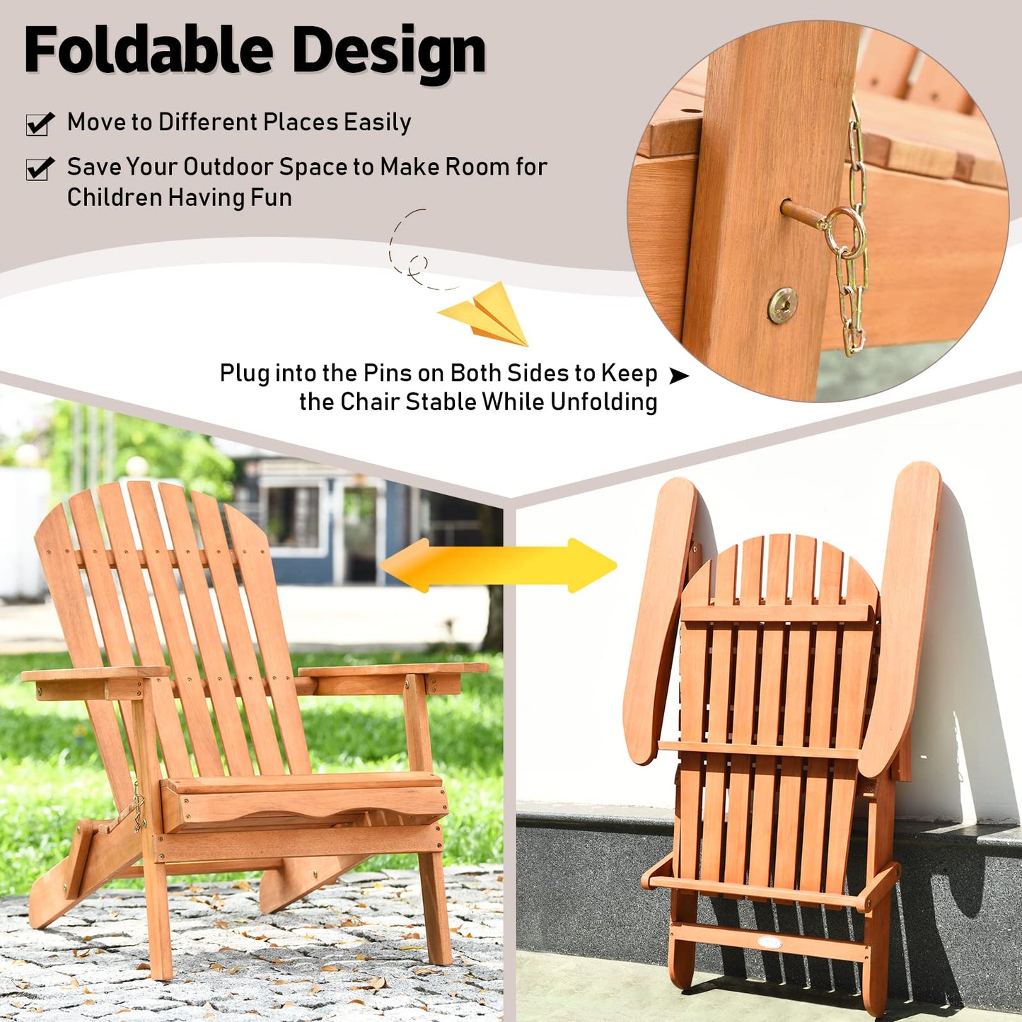 Folding Adirondack Chair - Tangkula
