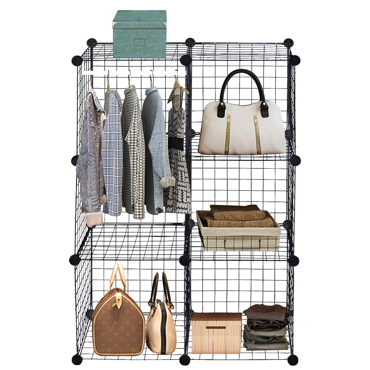 Wire Storage Cubes, Metal Grids Book Shelf