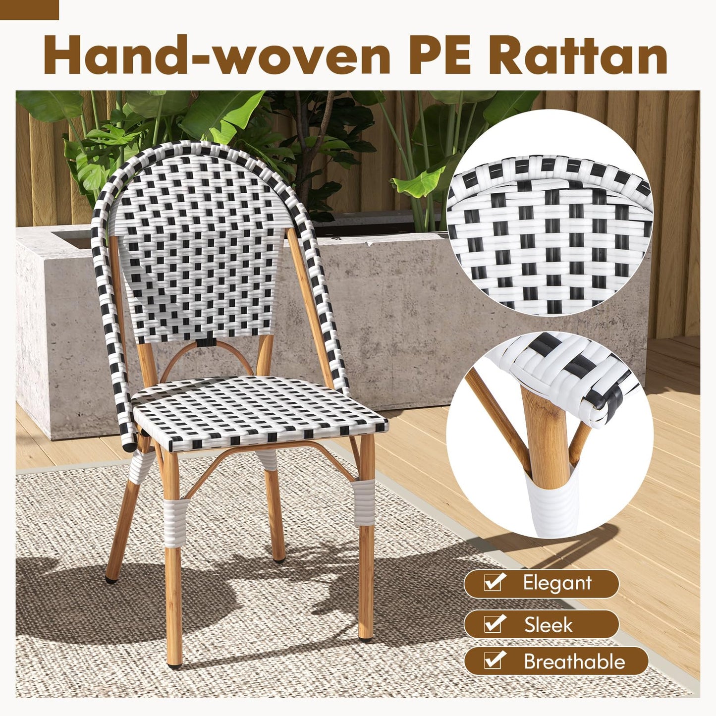 Tangkula French Bistro Chair Set of 2/4