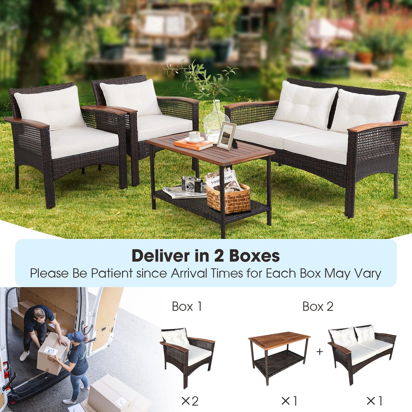 Tangkula 4-Piece Patio Furniture Set