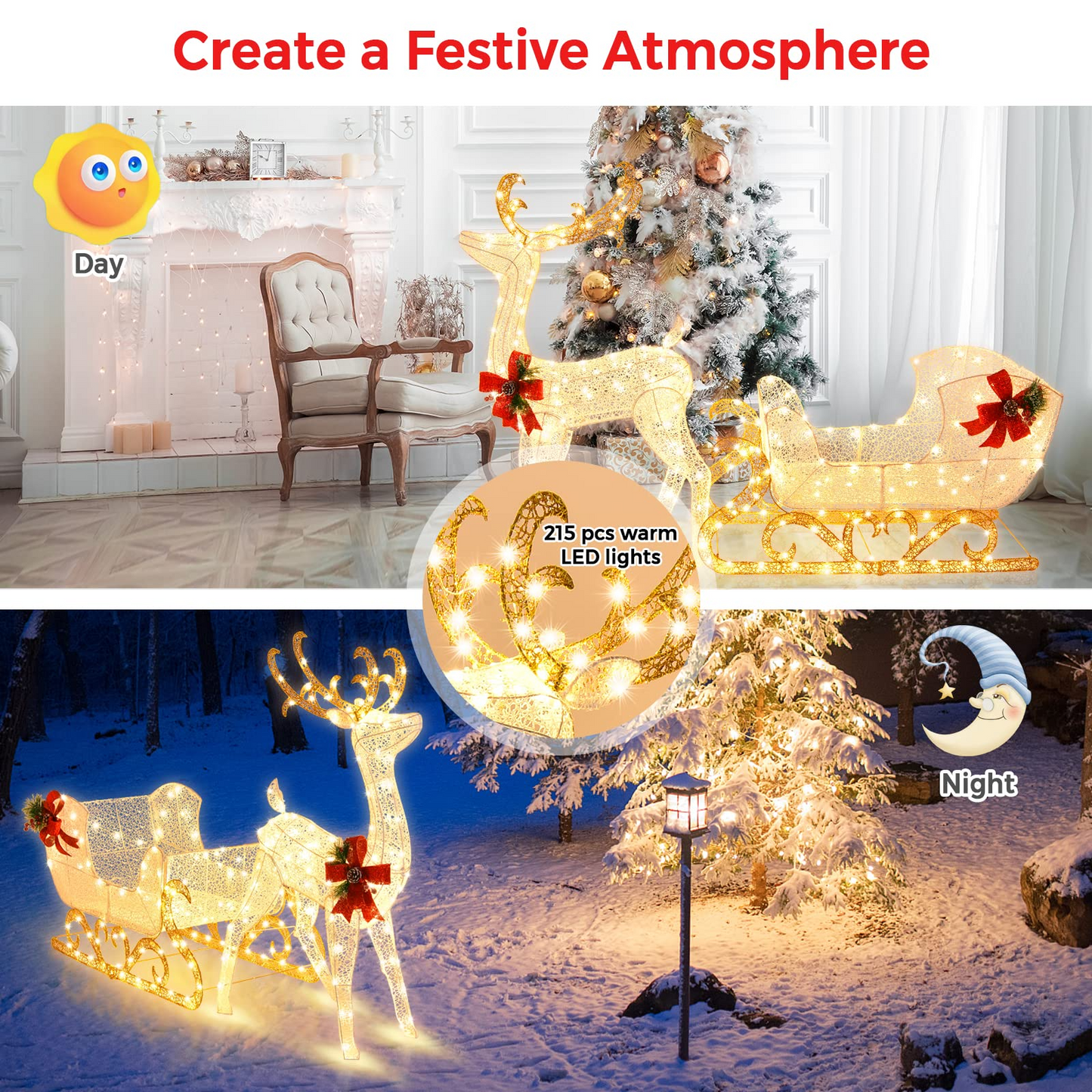 6 FT Christmas Lighted Outdoor Yard Decoration - Tangkula