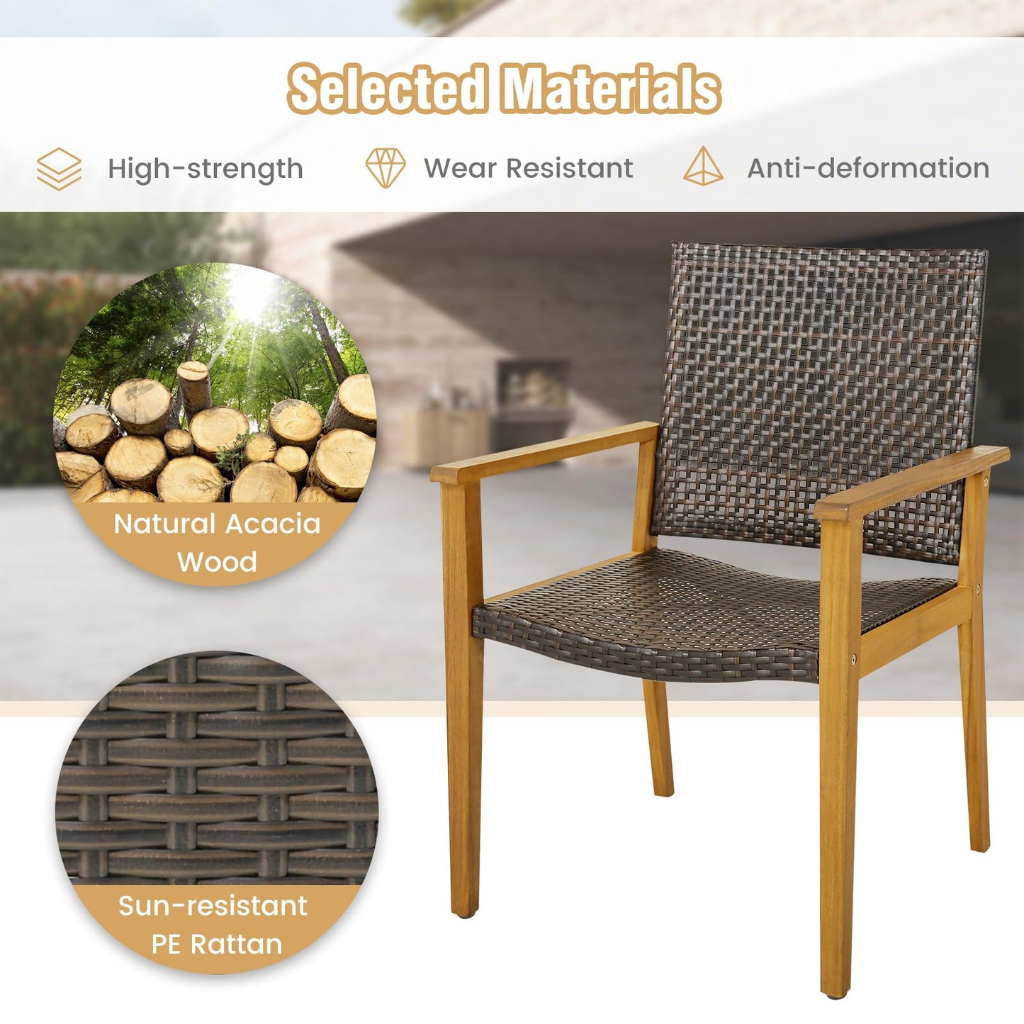 Tangkula 5 Pieces Patio Dining Set( 44 Inch)