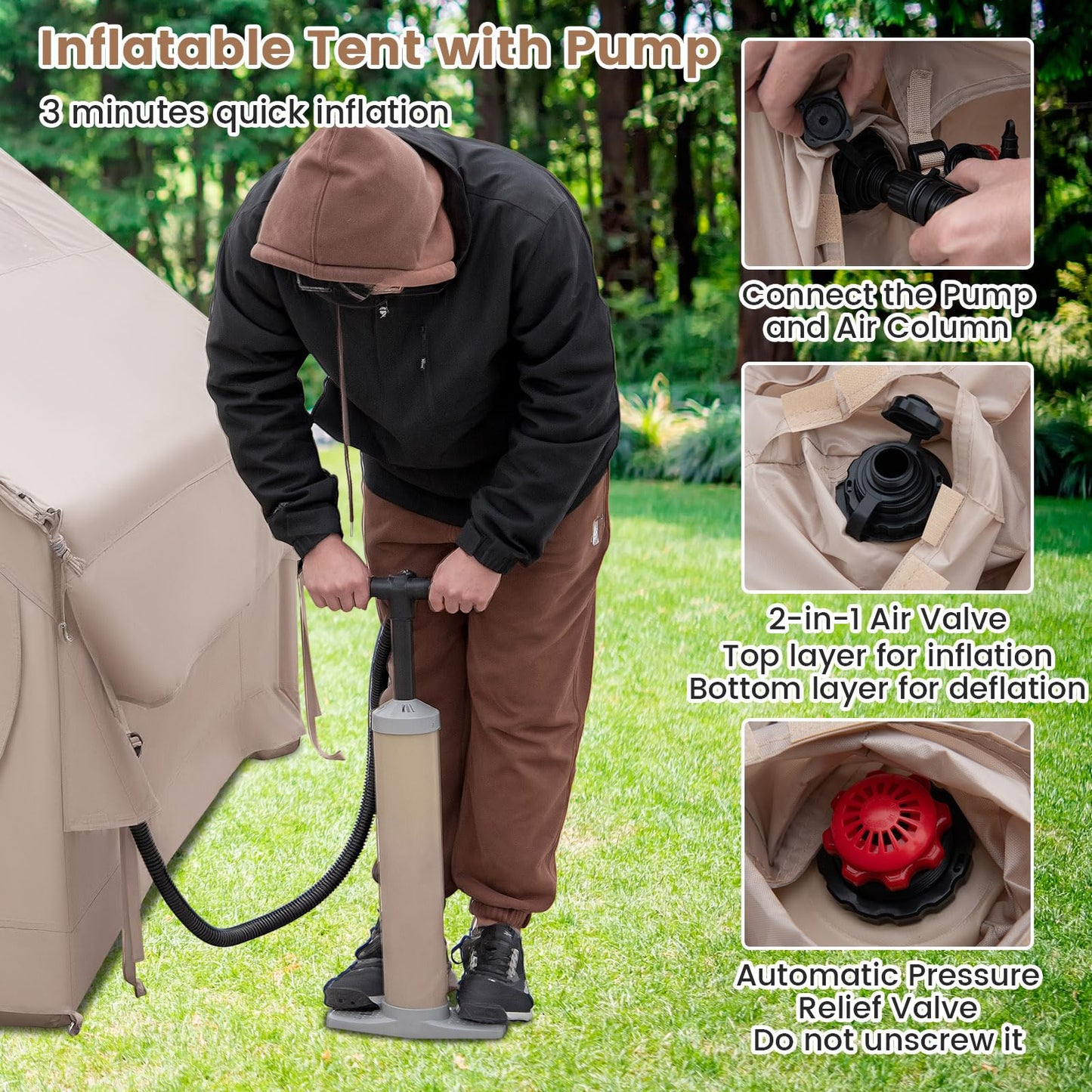 Tangkula Inflatable Camping Tent