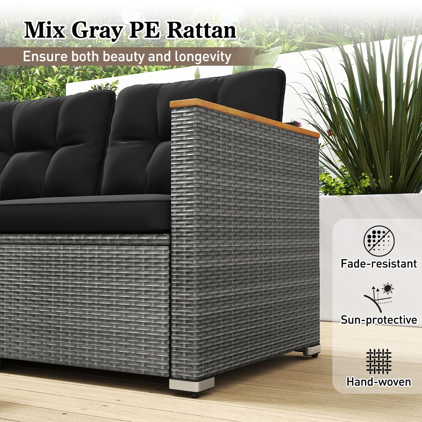 Tangkula 3-Seat Patio Couch Sofa