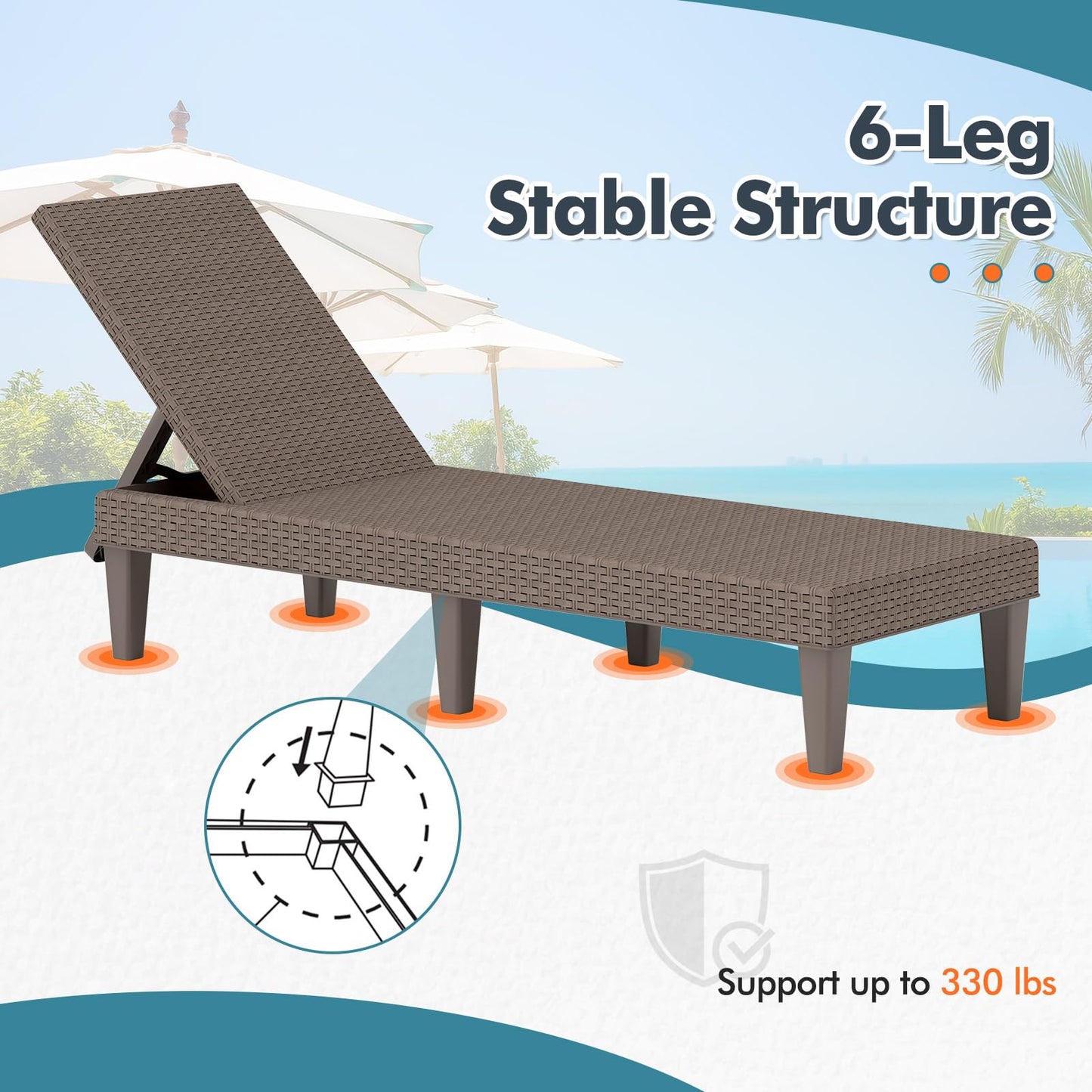 Tangkula Outdoor Chaise Lounger Chair(1/2)