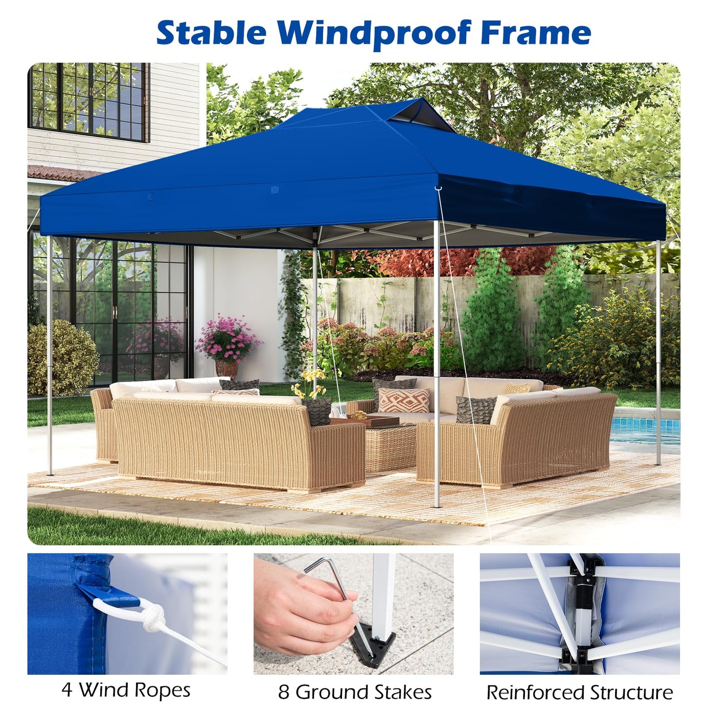 Tangkula 10x10 FT Pop Up Canopy 2-Tier Outdoor Tent with Vented Top