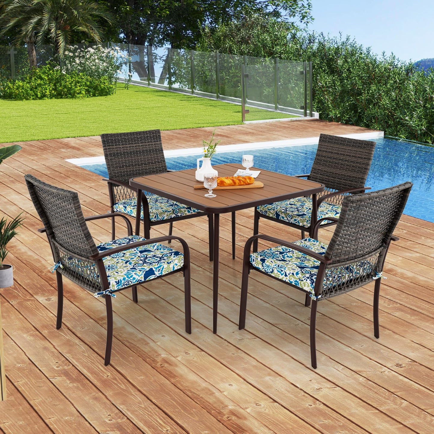 Tangkula Patio Square Dining Table( 35” x 35”)