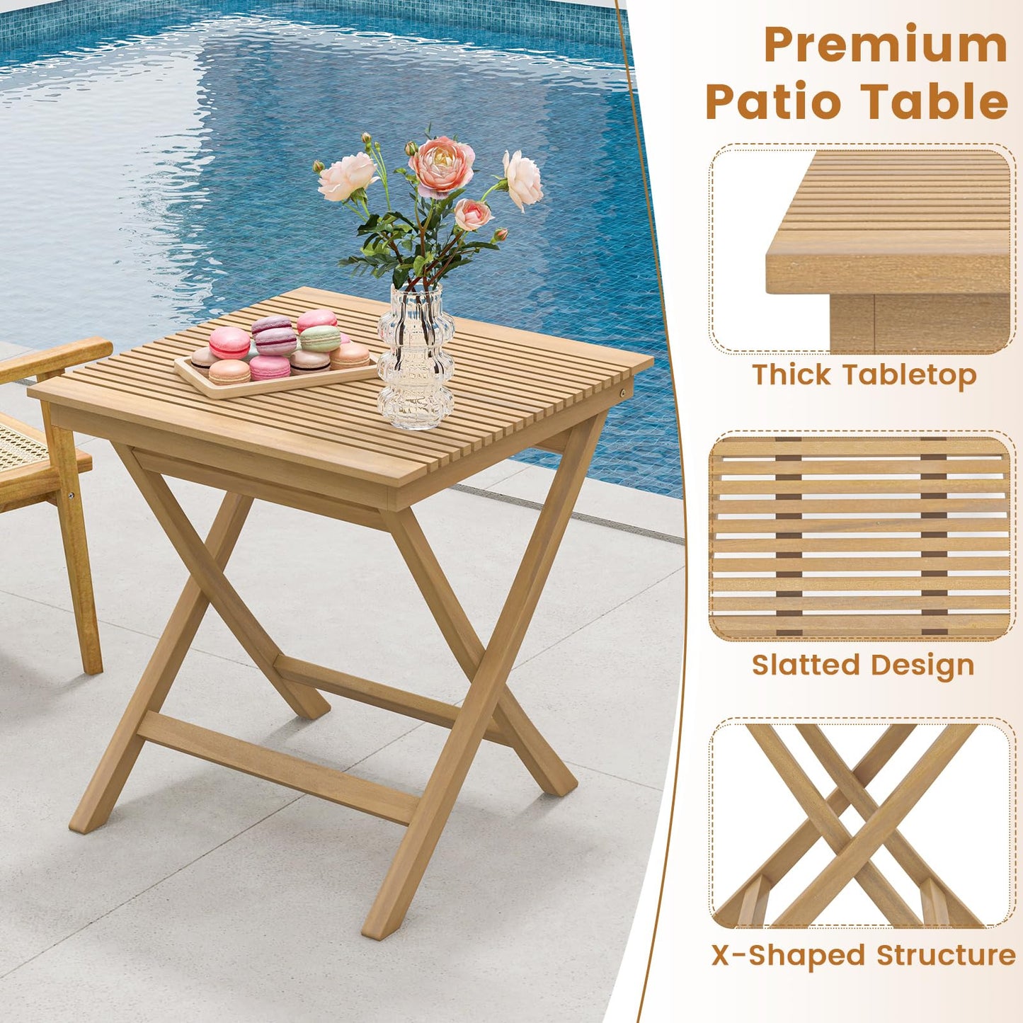 Tangkula 3-Piece Patio Bistro Set