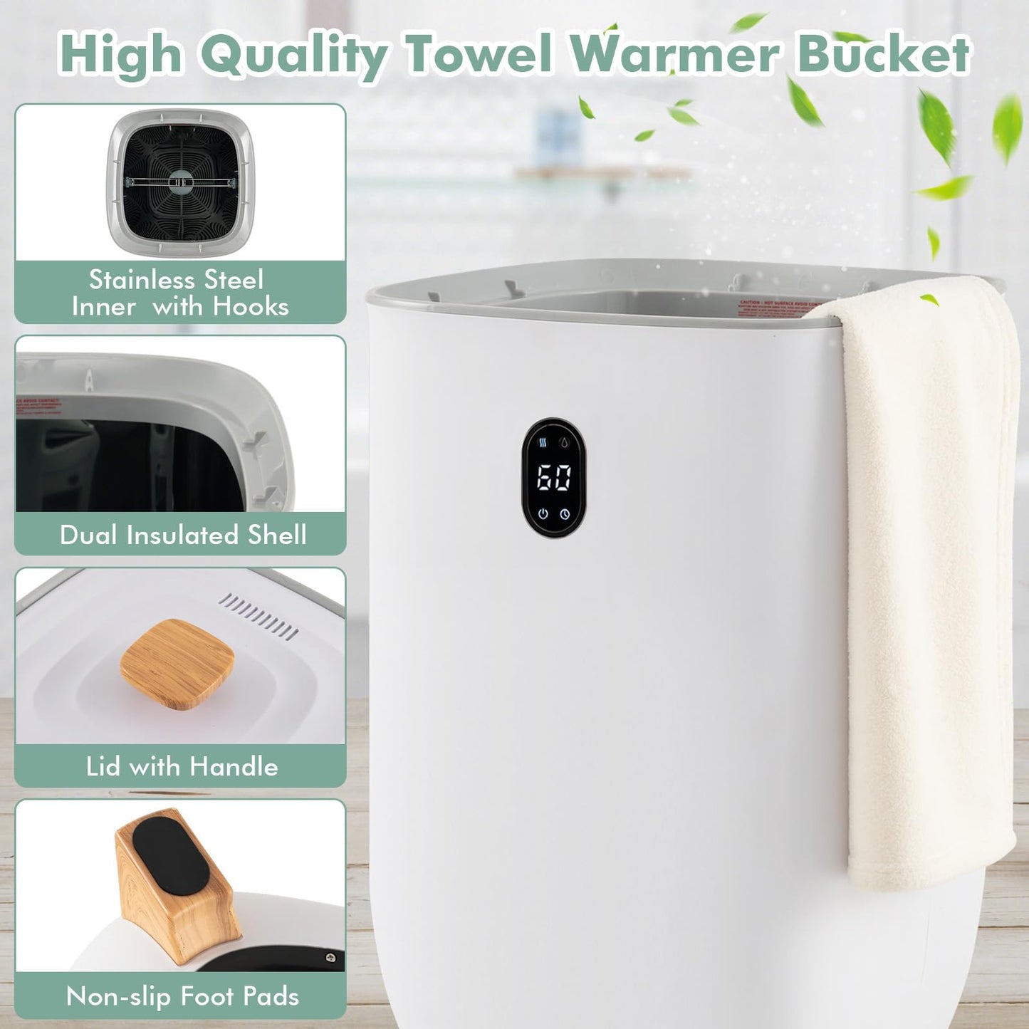Tangkula 35L Large Towel Warmer Bucket