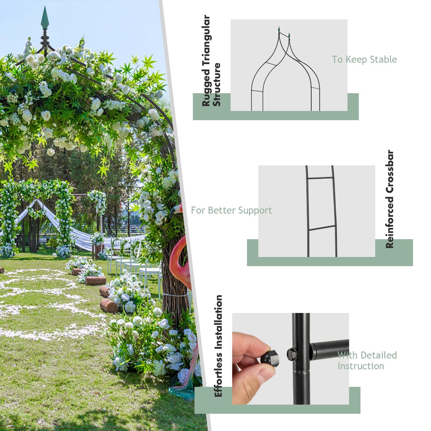 Tangkula 8.4 Ft Gothic Garden Arbor for Wedding