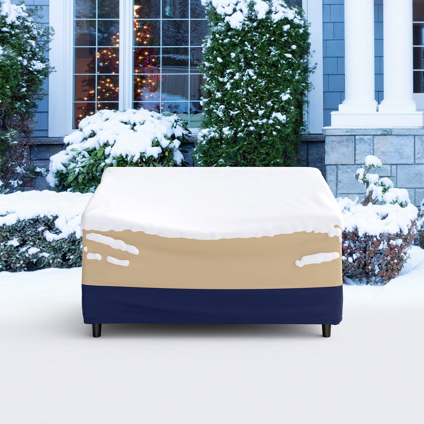 Tangkula Patio Loveseat Cover, 2-Seater Waterproof Outdoor Deep Sofa Cover with Padded Handle & Click-Close Straps