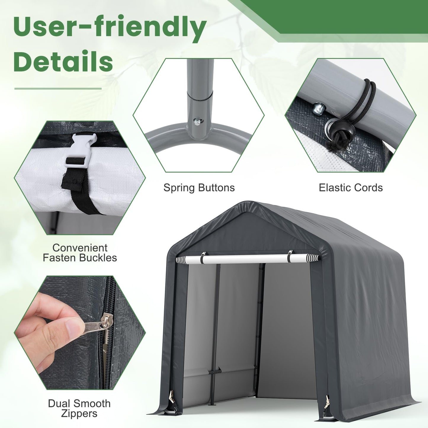 Tangkula 6x6.5/8x6.5Ft Portable Shed