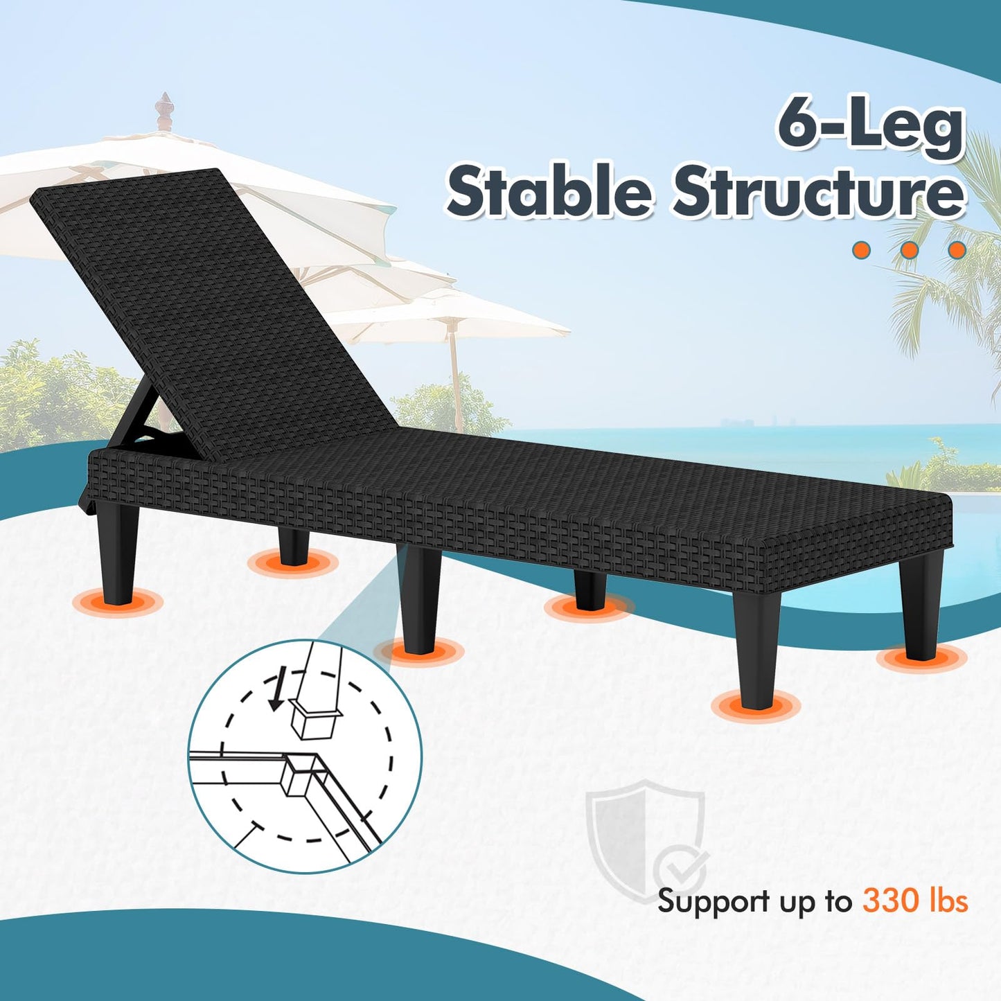 Tangkula Patio Lounge Chair with Cushion