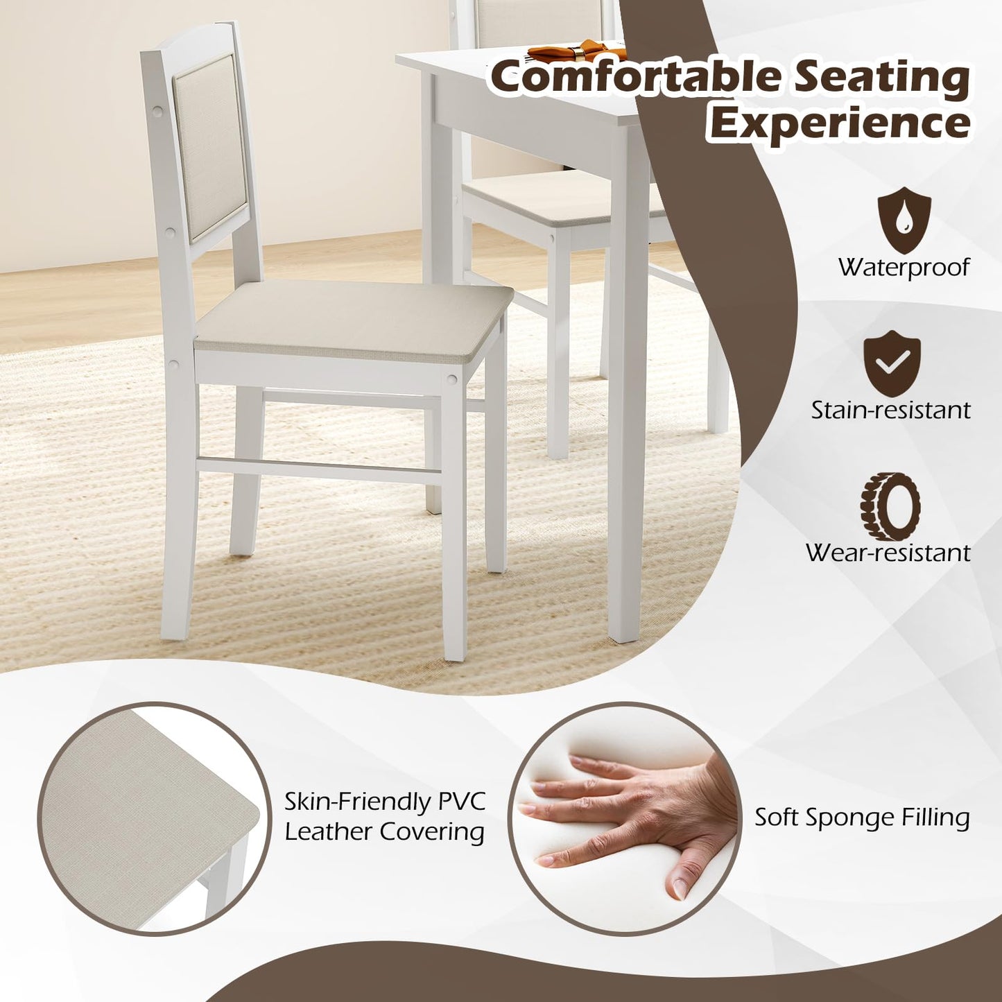 Tangkula Dining Table Set for 4