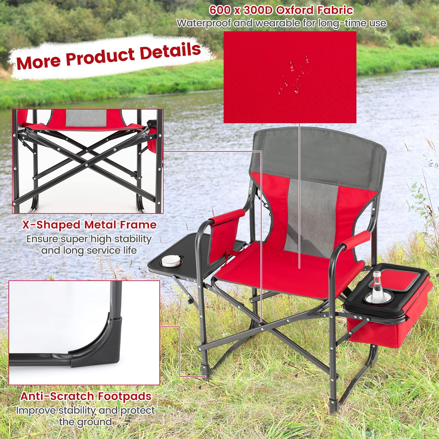 Tangkula Folding Camping Chair, Director Chair